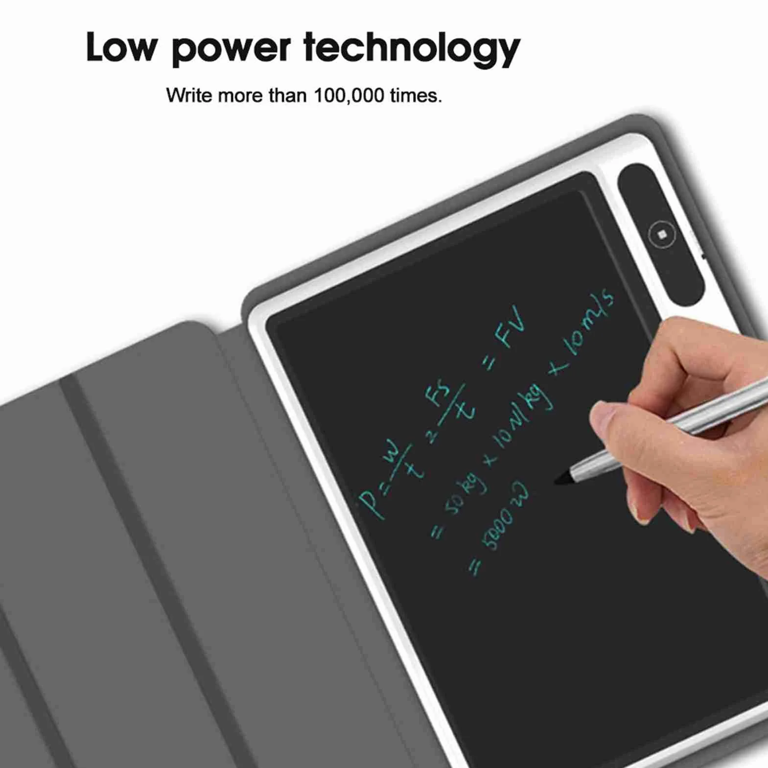 Elektroniczny notatnik LCD, podkładka do rysowania materiały biznesowe cyfrowy notatnik elektroniczny tablet notebook USB narzędzie do ręcznego malowania 23 cm (czarny (z etui ze sztucznej skóry))