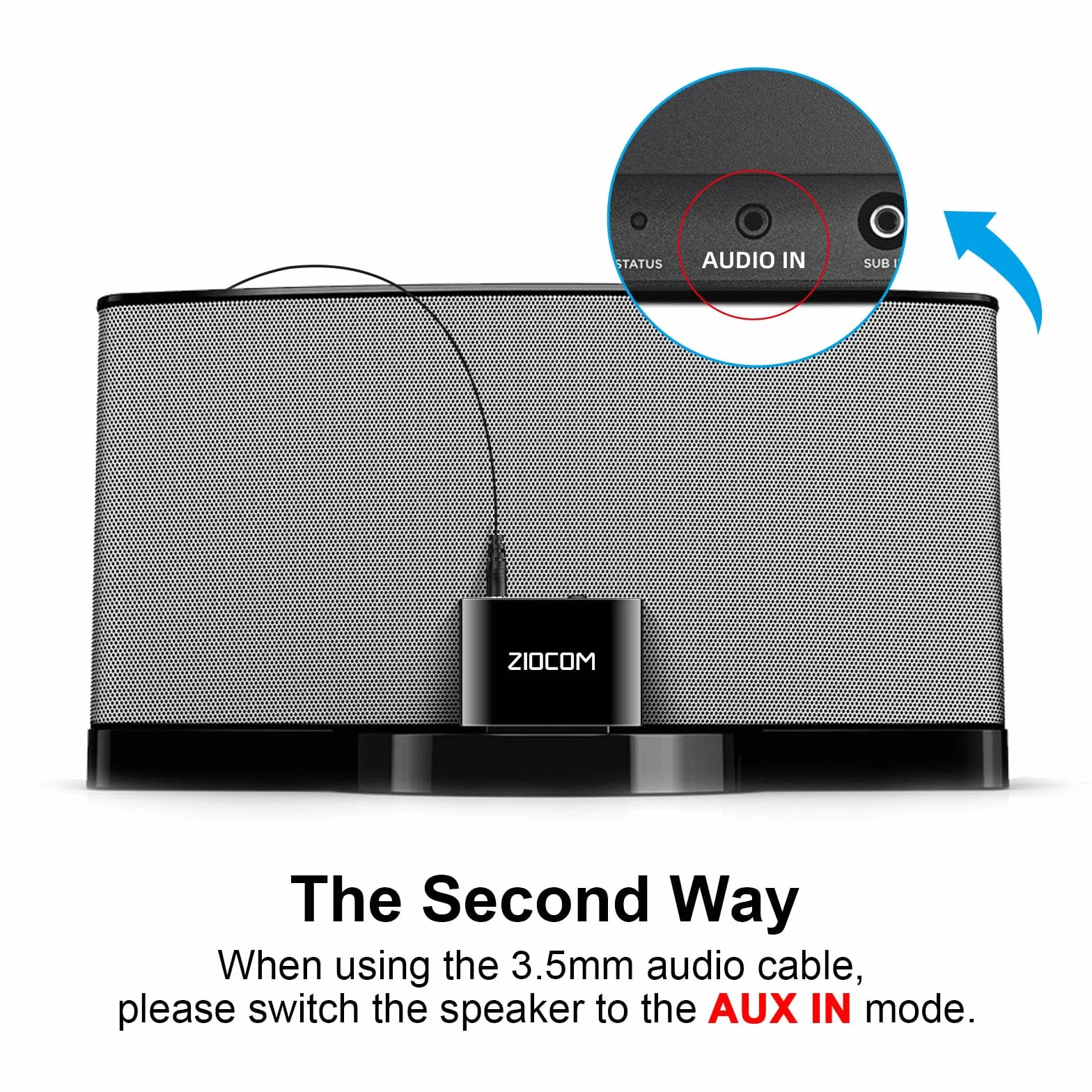 ZIOCOM 30-stykowy adapter Bluetooth do Bose Sounddock, czarny