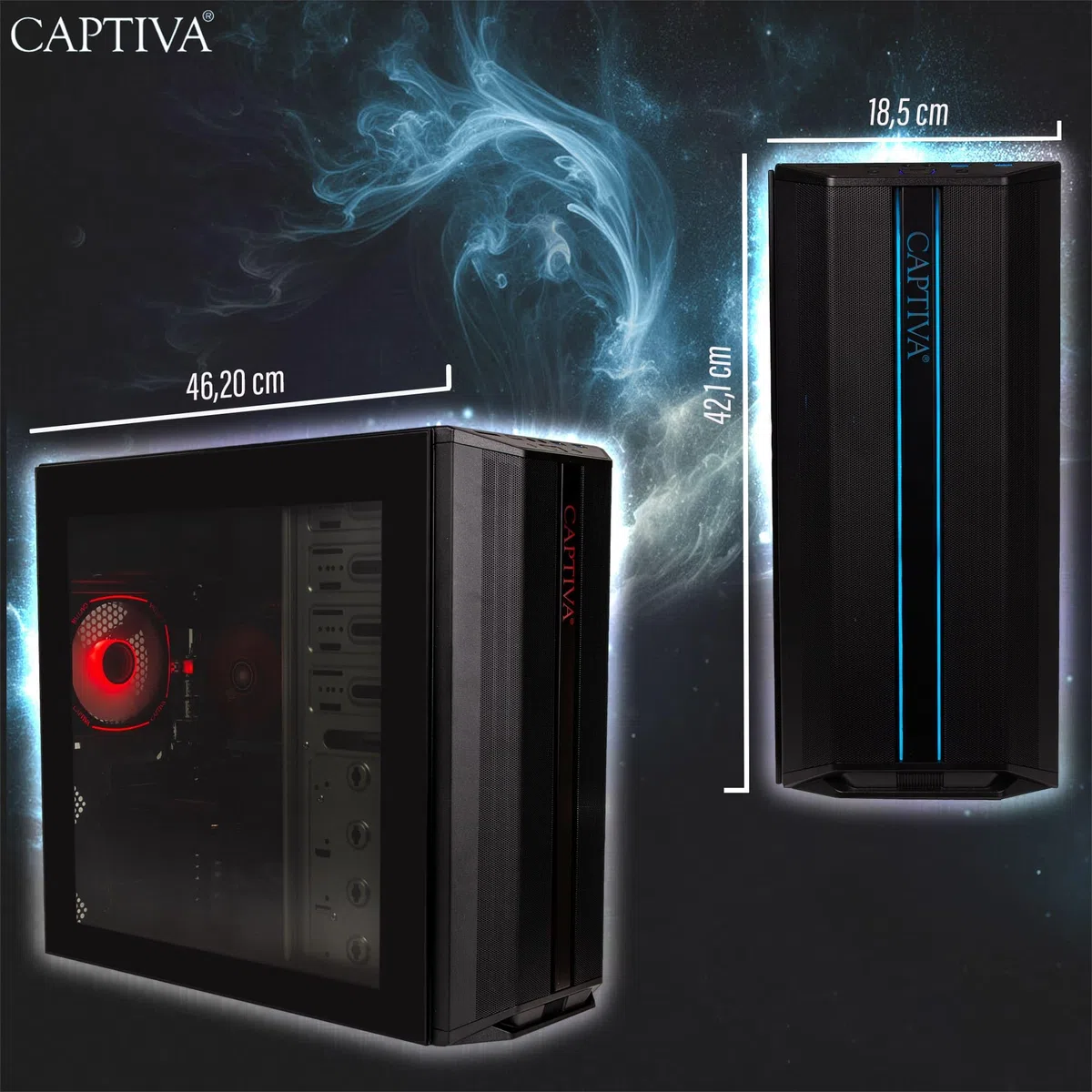 Captiva PC Entry Gaming R10-0032 (Ryzen 7 5700X/RTX5060 8GB GDDR7/SSD 1TB/16GB/WLAN/Windows 11 Home 64-bit) (100032)
