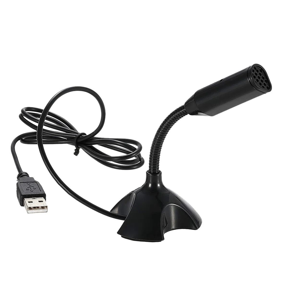 Mikrofon biurkowy USB 360, regulowany mikrofon typu plug-and-play, do rozmów głosowych, kompatybilny z komputerami PC i Mac