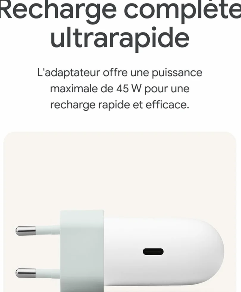 Google Ładowarka USB C 45 W do smartfonów Pixel Snow