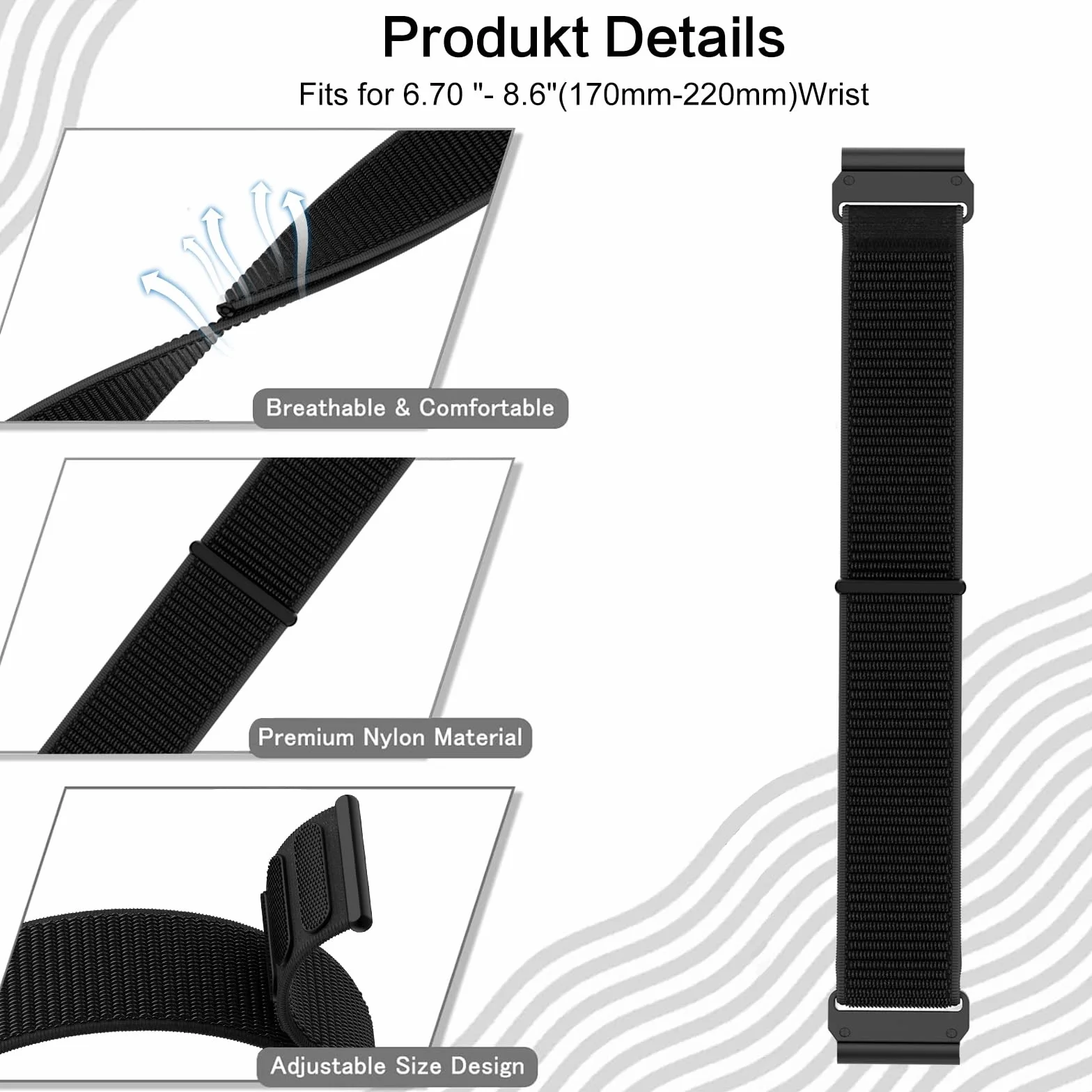 Pasek do zegarka Garmin Fenix 7 Quick Fit 22 mm nylonowy zamienny