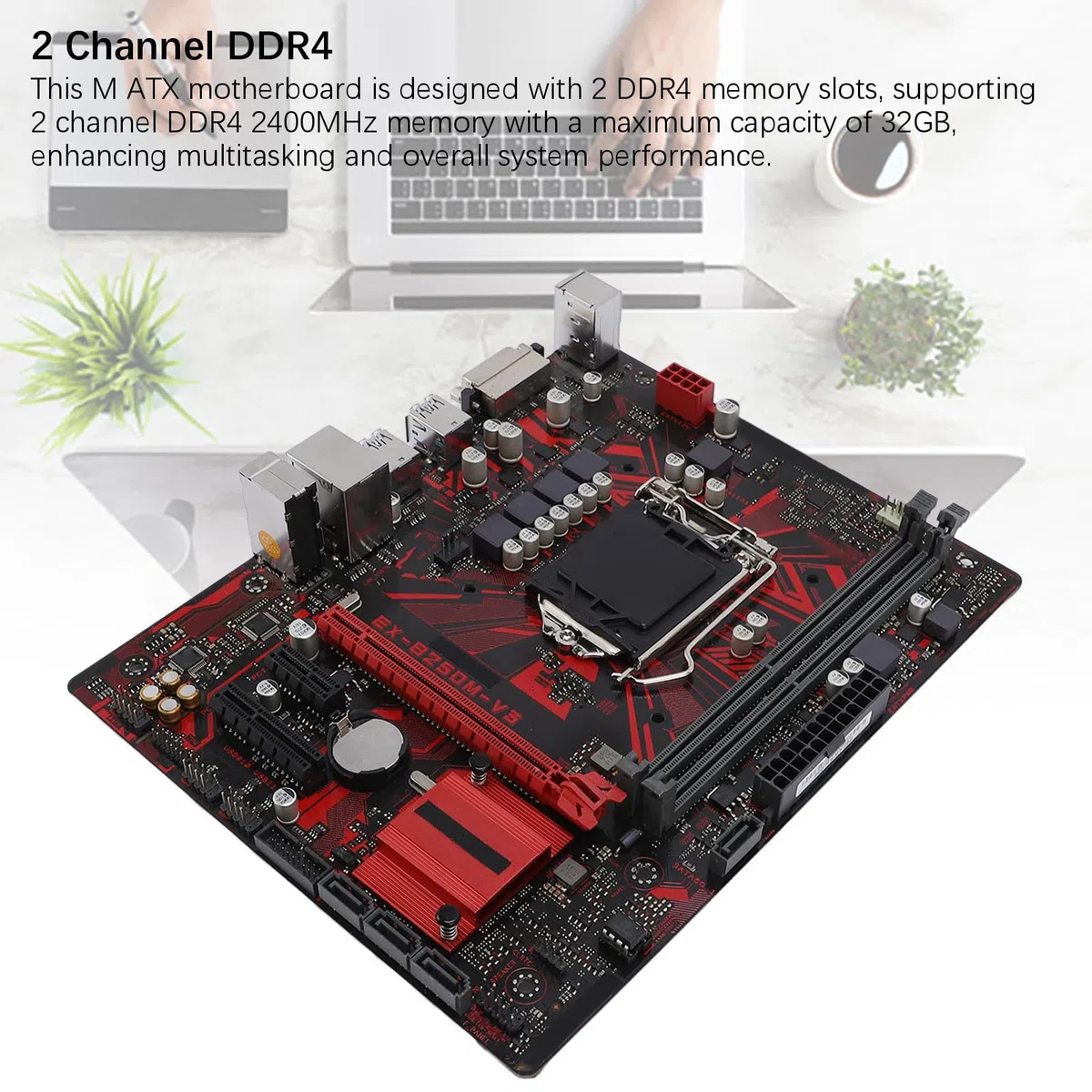B250M V3 Desktop Płyta Główna, Płyta Główna Pulpitu Gier, Obsługa 2 Kanałowa DDR4 2400MHz PCI E 3.0, dla Procesora Procesora I7 I5 I3 14nm