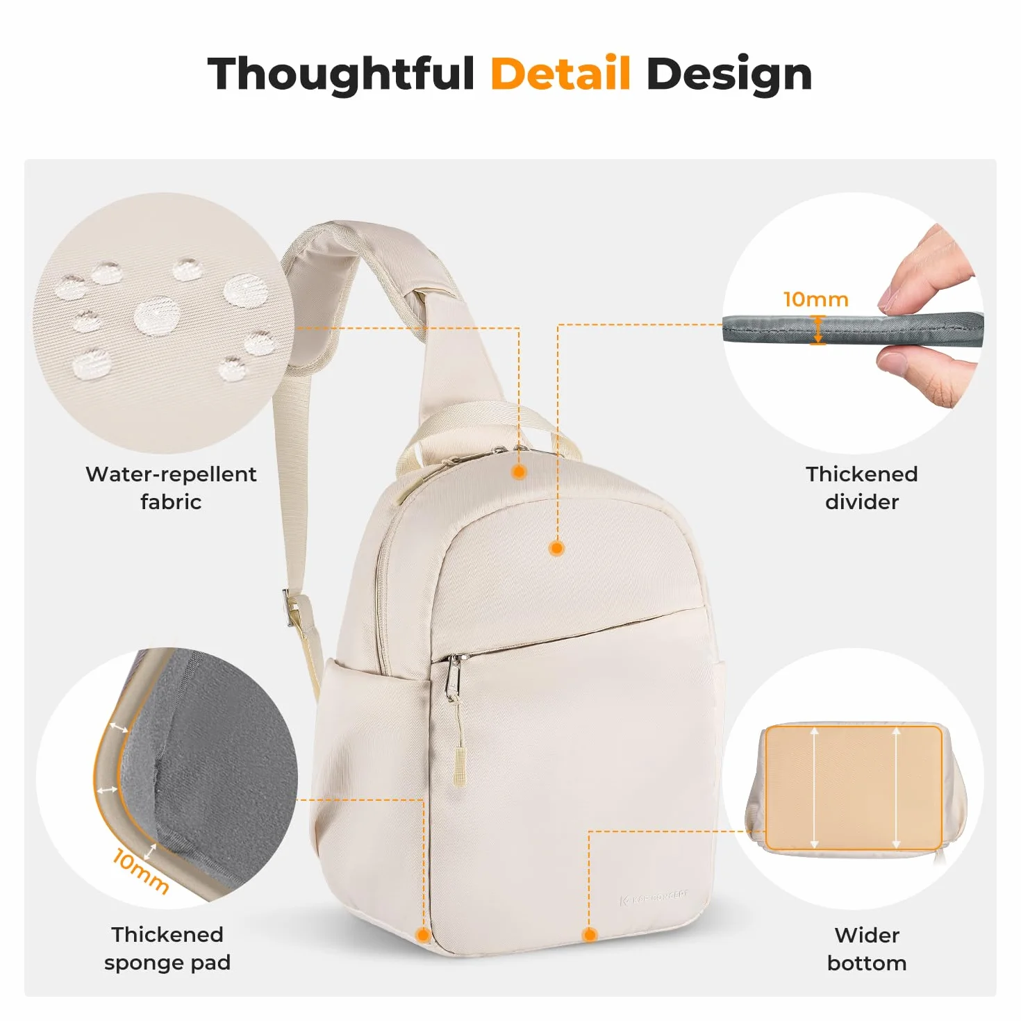 K&F Concept Torba na aparat, torba na ramię, plecak na zdjęcia, mały, wodoodporny plecak na aparat, regulowany pasek na ramię, plecak na aparat fotograficzny DSLR/SLR