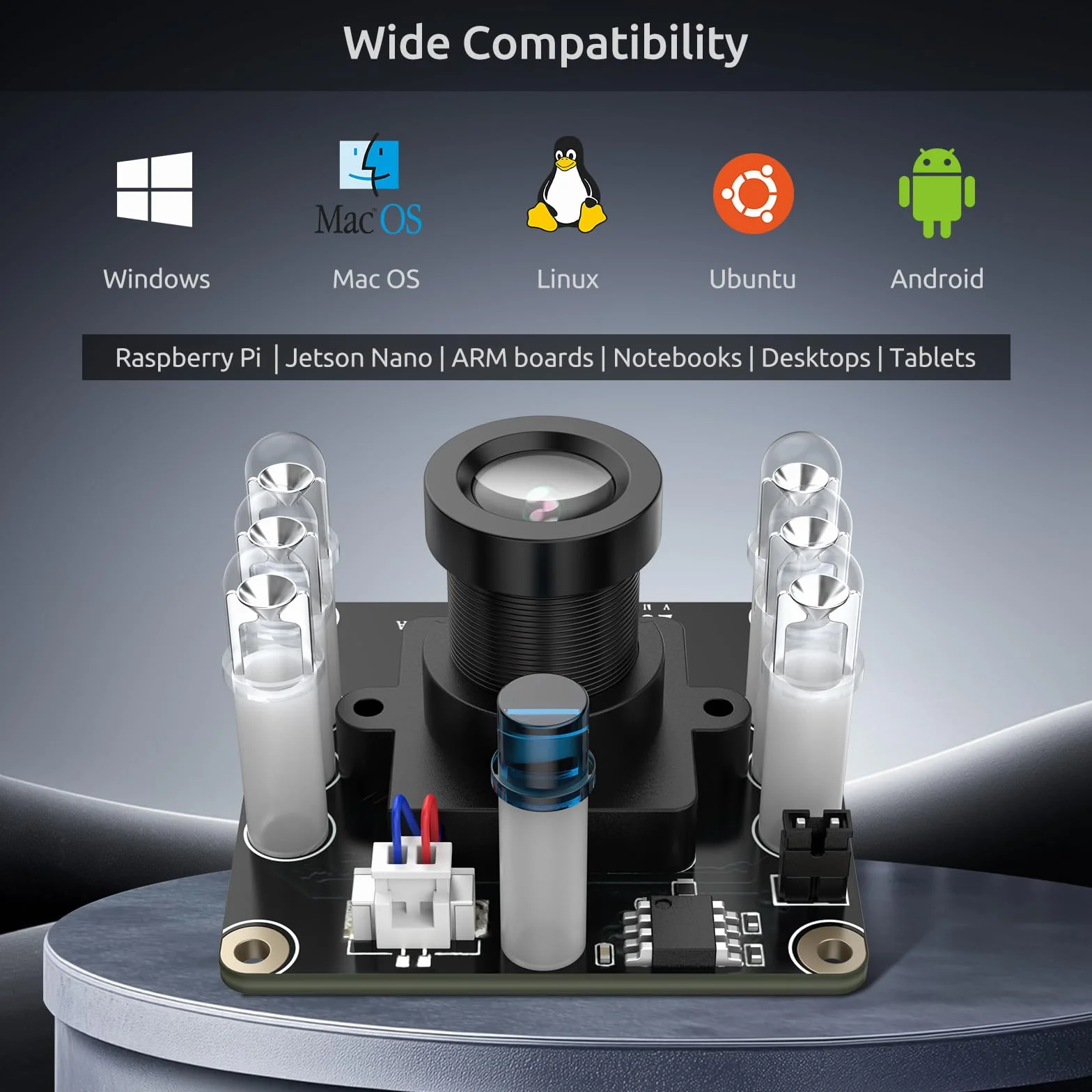 InnoMaker Płyta Kamery USB 2.0 UVC 1080P Wizja Dzień Noc Automatyczny IR-Cut Mikrofon MEMS Ochrona ESD-EMI Plug-and-Play dla Windows Linux Mac Android Raspberry Pi Jetson Nano Płytek ARM