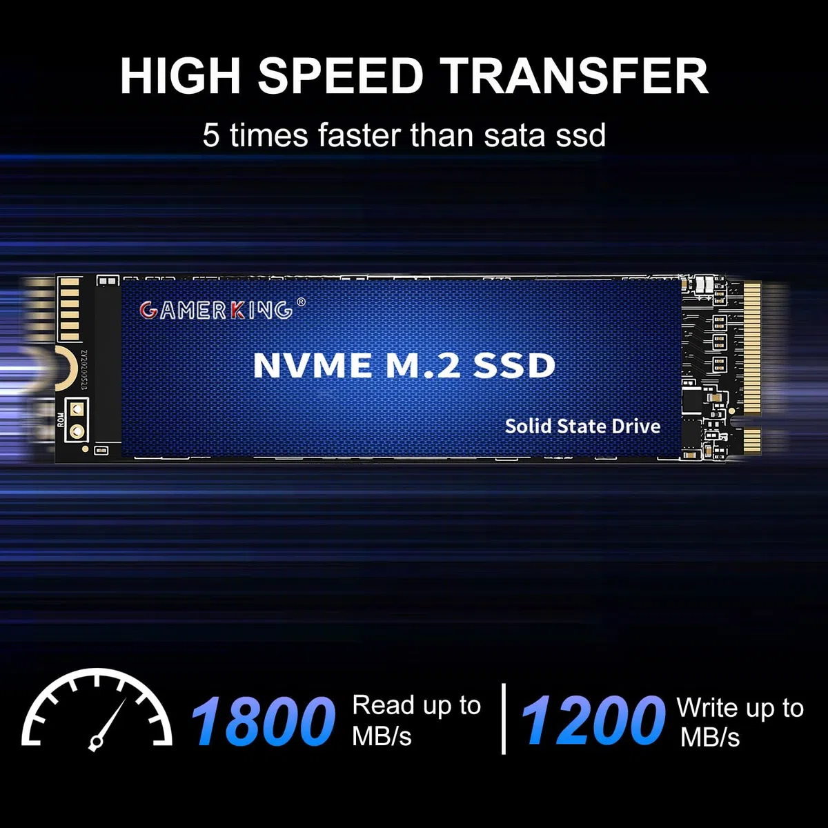 GAMERKING Wewnętrzny dysk SSD 128GB M.2 NVME 2280 PCIe Gen 3 x4, do 1800 MB/s 3D NAND Flash M Key o niskim zużyciu energii, pamięć do komputera stacjonarnego, laptopa