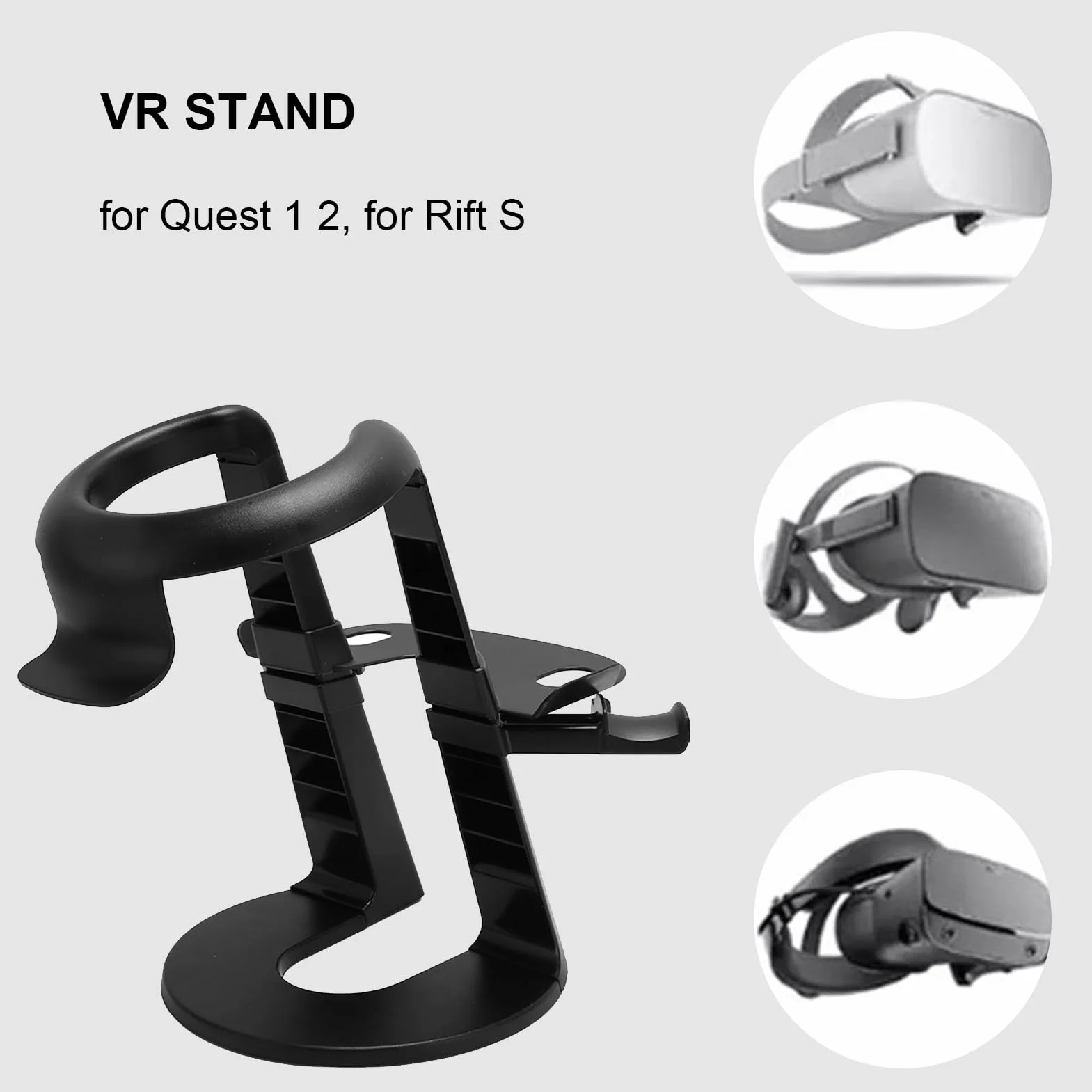Uniwersalny Stojak VR do 1 2 Rift S, Stabilna Okrągła Podstawa, łatwa Instalacja Uchwyt do Wyświetlacza Zestawu Słuchawkowego VR, Utrzymuj Porządek i Porządek w (BLACK)