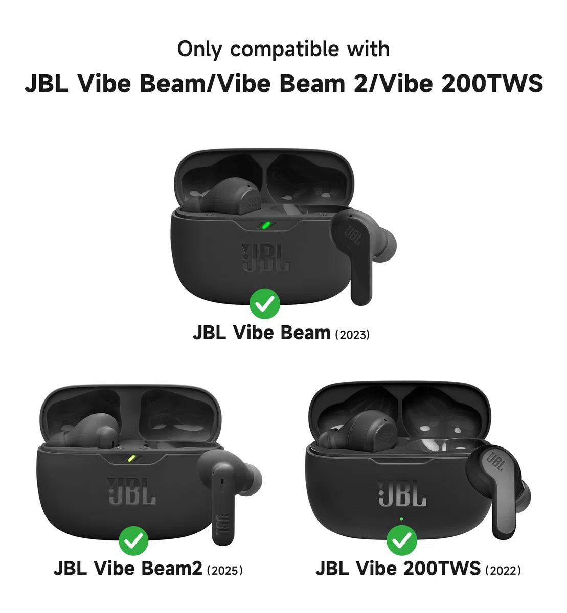 SURITCH Etui kompatybilne z JBL Wave Beam/Beam 2 / JBL Wave 200TWS, odporne na wstrząsy magnetyczne etui ochronne na słuchawki z zestawem do czyszczenia, karabińczykiem i narzędziem do usuwania