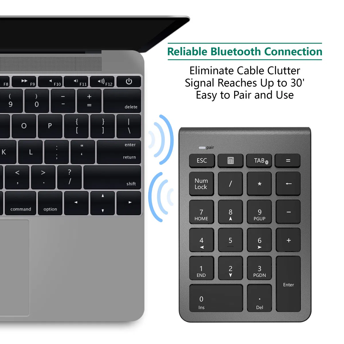 Blok numeryczny Bluetooth do laptopów, przenośna, bezprzewodowa klawiatura numeryczna Bluetooth, 22 przyciski, z wieloma kombinacjami klawiszy, do laptopa, komputera, komputera stacjonarnego,