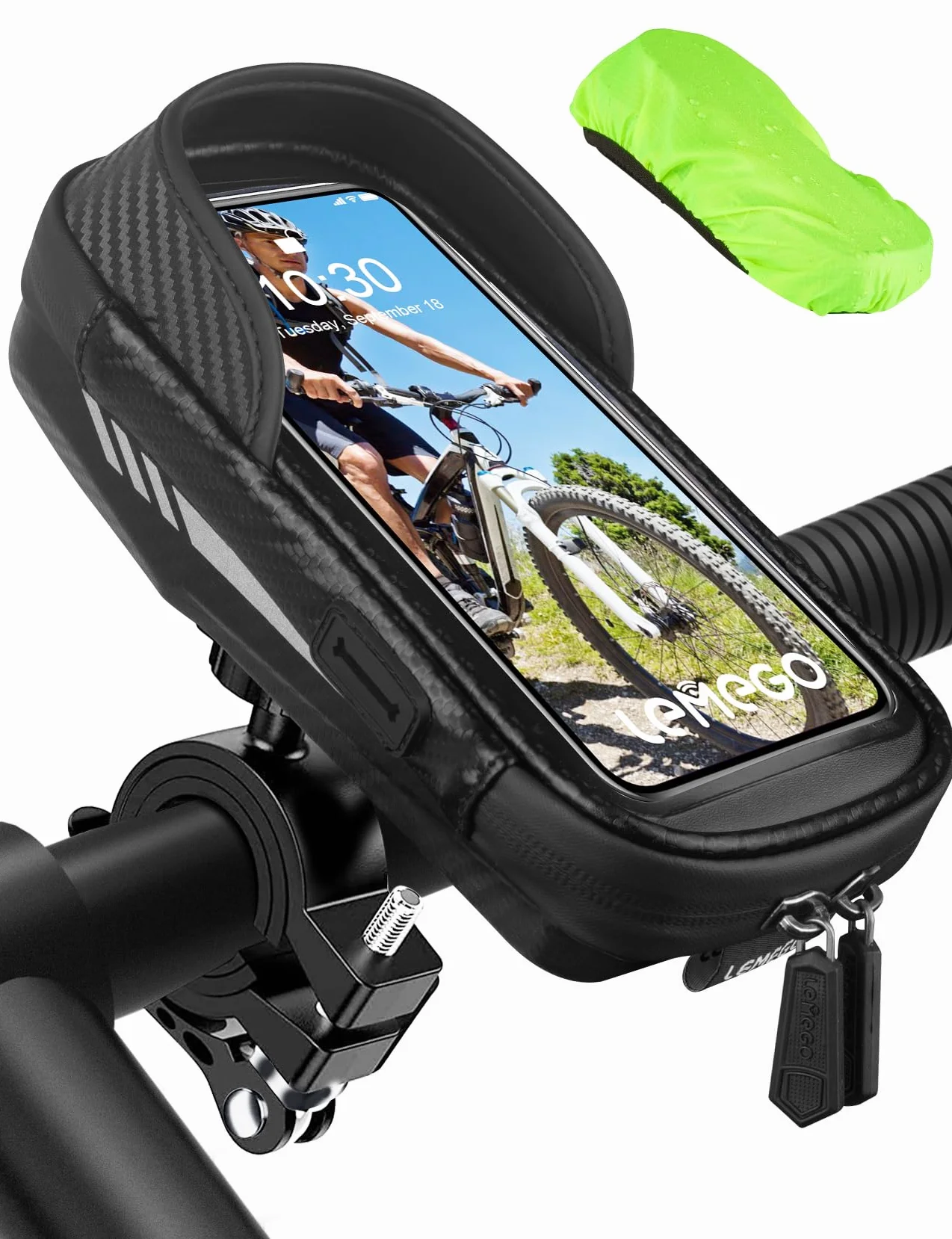 Rowerowy uchwyt na telefon komórkowy wodoodporny uchwyt na motocykl na telefon komórkowy obracany o 360° uchwyt na telefon komórkowy dla smartfona 4,7-7" z osłoną przeciwdeszczową torba na
