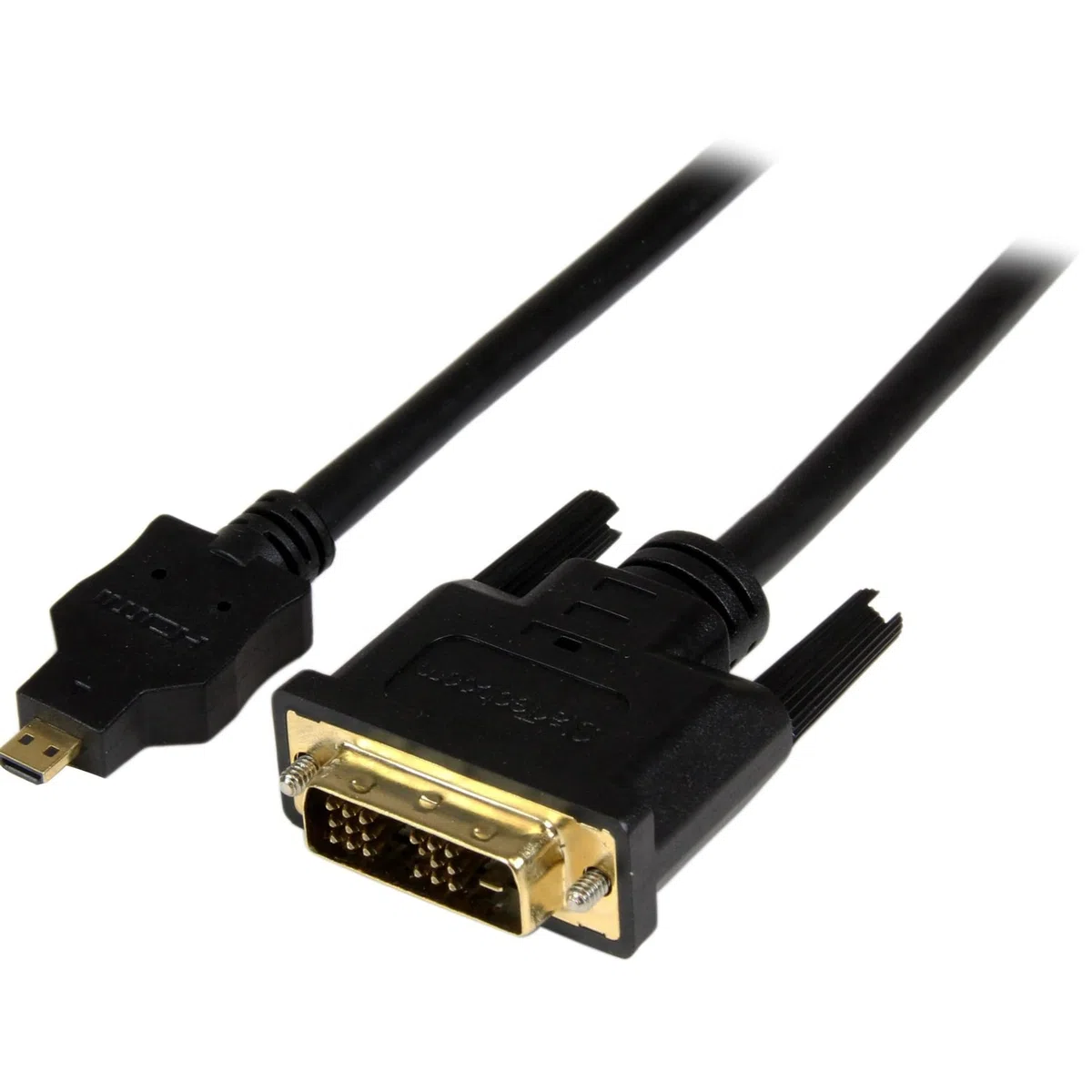 StarTech.com Kabel micro HDMI na DVI - kabel adaptera micro HDMI do DVI, urządzenie micro HDMI typu D do DVI-D, pojedynczy link, monitor/wyświetlacz, projektor, konwerter wideo, 1 m, trwały,