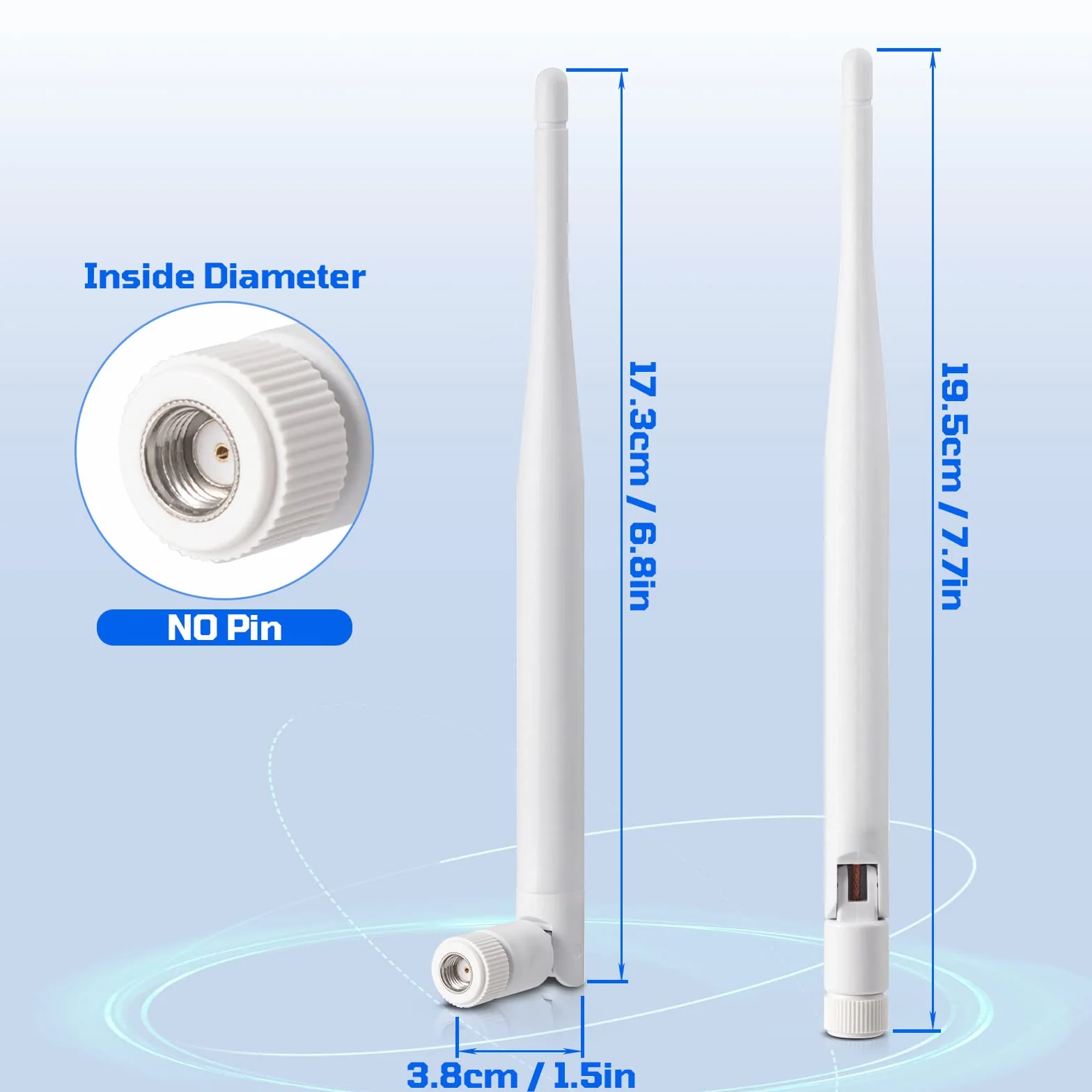 Eightwood Antena WiFi 2,4 G/5,8 G Dual Band (2 szt.) RPSMA do Kamery Bezpieczeństwa, Bezprzewodowego AV Audio Video Odbiornika, HDMI Extendera, Routera Sieciowego, Bramy IoT, WiFi AP, Modemu, Hotspota