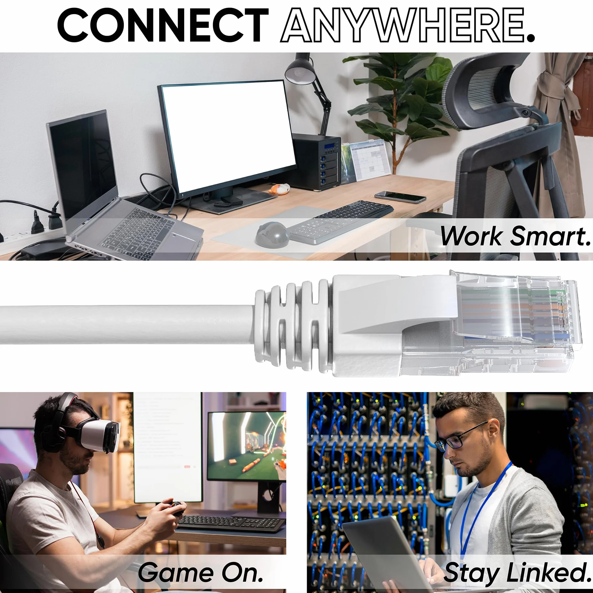 Pan. Tronic Vrac Ethernet Kabel 100m, Bulk Sieć LAN Kabel Ethernet Cat 6 High Speed Internet 1 Gbps 250 MHz, Kabel Ethernet AWG24, Cat6 Kabel luzem UTP CCA (100 metrów, szary)
