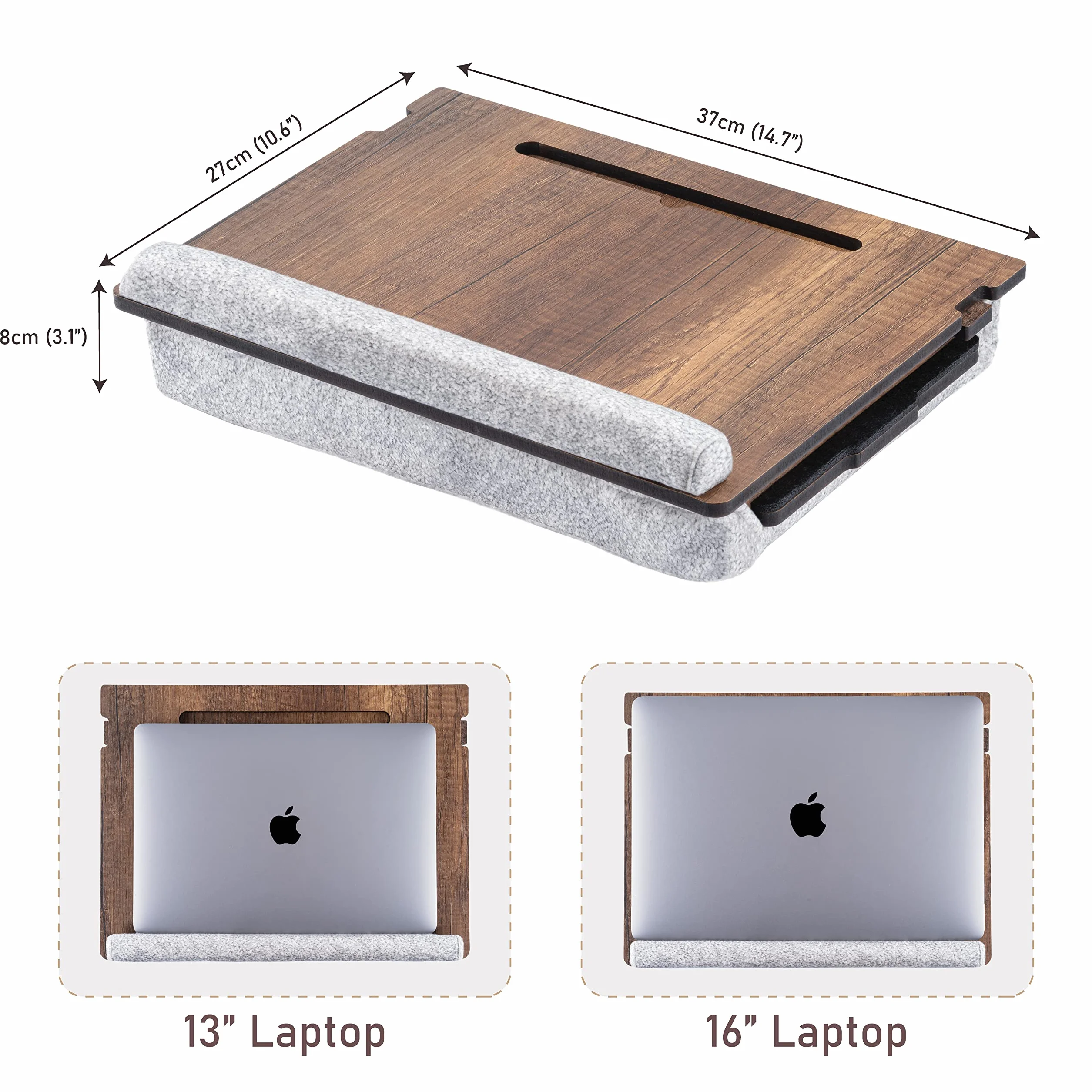 Vigo Wood Taca na laptopa ergonomiczna regulowana wysokość amortyzowane dno szuflada pod mysz