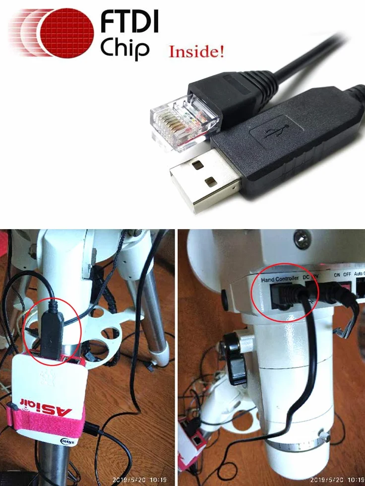 Kabel szeregowy USB na RJ45 do Skywatcher, teleskopowy kabel sterujący, obsługa oprogramowania EQMOD ASCOM EQ6-R AZEQ6 AZEQ5 HEQ5 (6)