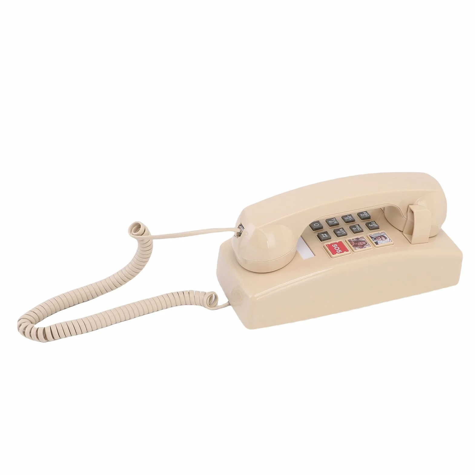 Cocoarm Telefon ścienny w Stylu Retro, Telefon do Montażu Naściennego z ABS, z 3 Przyciskami Szybkiego Wybierania, 3 Poziomami Głośności i Lampkami Stanu, łatwy w Obsłudze dla Domu, Biurka dla