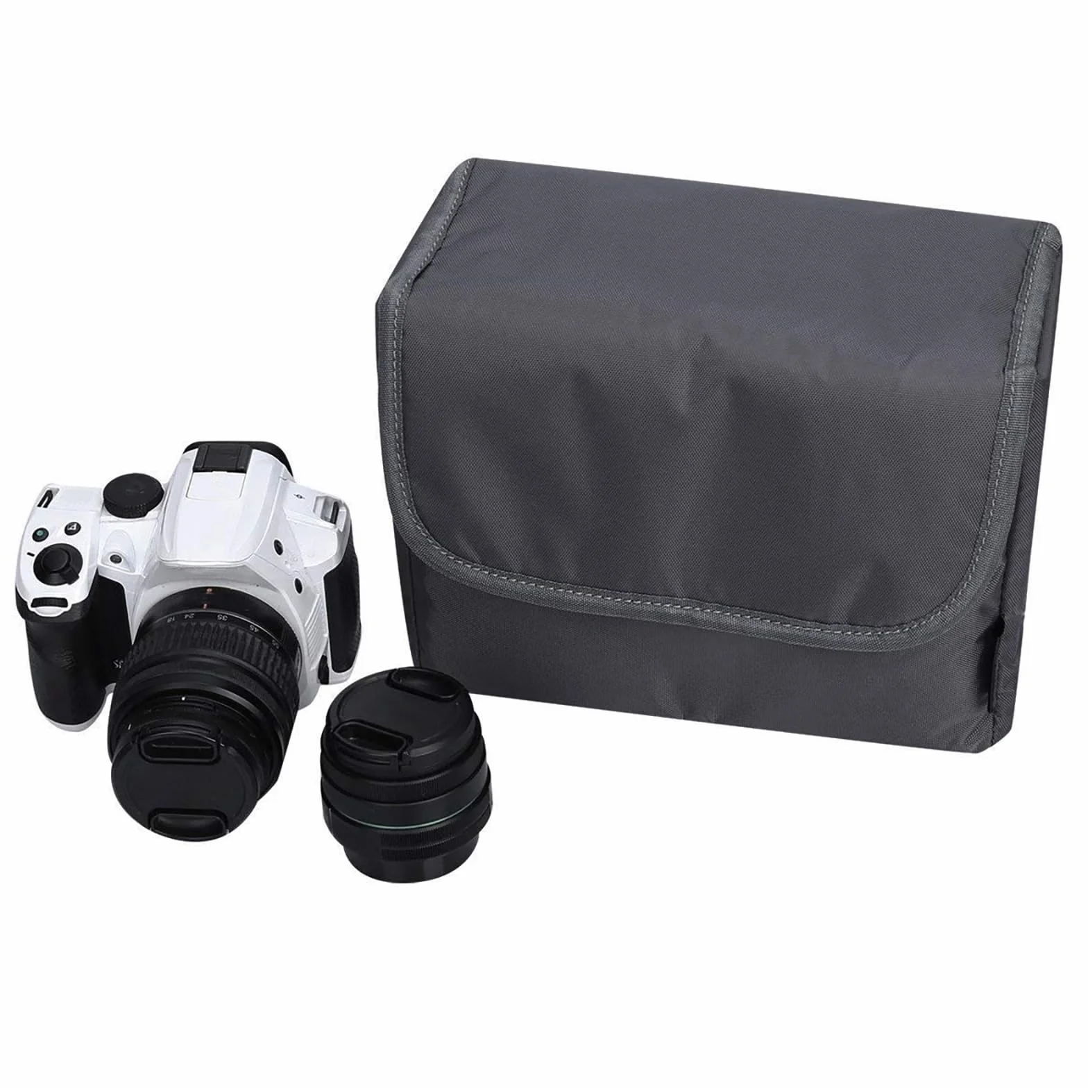 S-Zone Wodoodporna, odporna na wstrząsy praktyczna składana wyściełana lustrzanka DSLR TLR ochrona aparatu wkładka torba obiektyw aparat szary, 22,9 x 17,8 x 10,2 cm, M, Praktyczny i praktyczny
