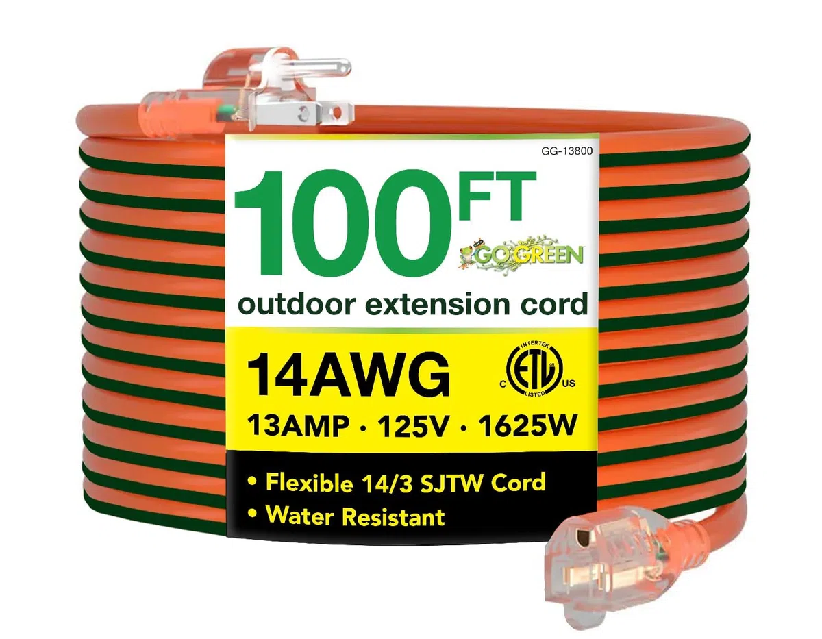 GoGreen Power GG-13800-14/3 25 cm SJTW przedłużacz zewnętrzny - oświetlony koniec
