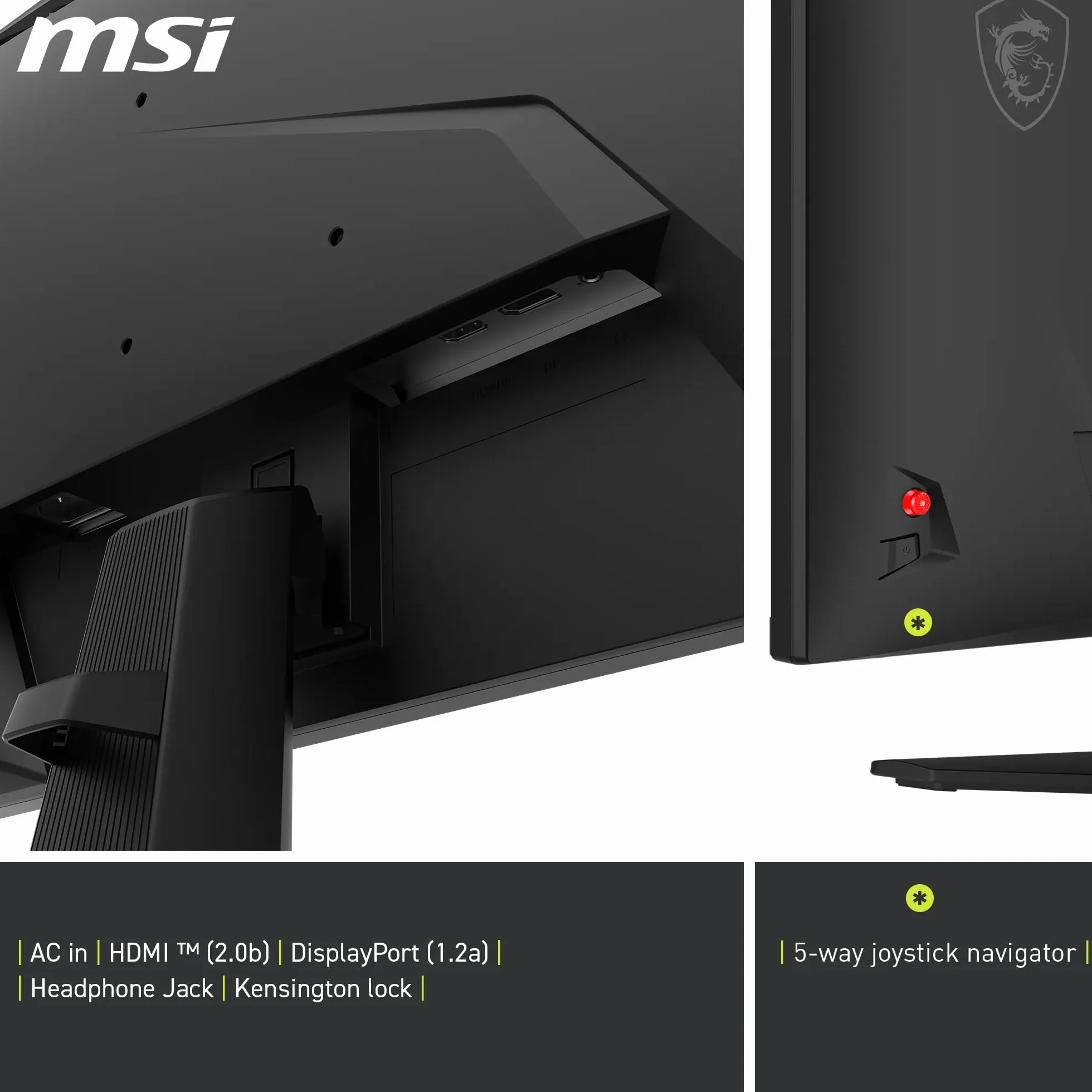 MSI Mag 272F Monitor Gaming 27", FHD 1920x1080, 200Hz, 0,5ms, HDR Ready, AMD FreeSync Premium, Eye Care, AI Vision, HDMI 2.0b, DP 1.2a, regulowany uchwyt nachylenia, mocowanie VESA, czarny