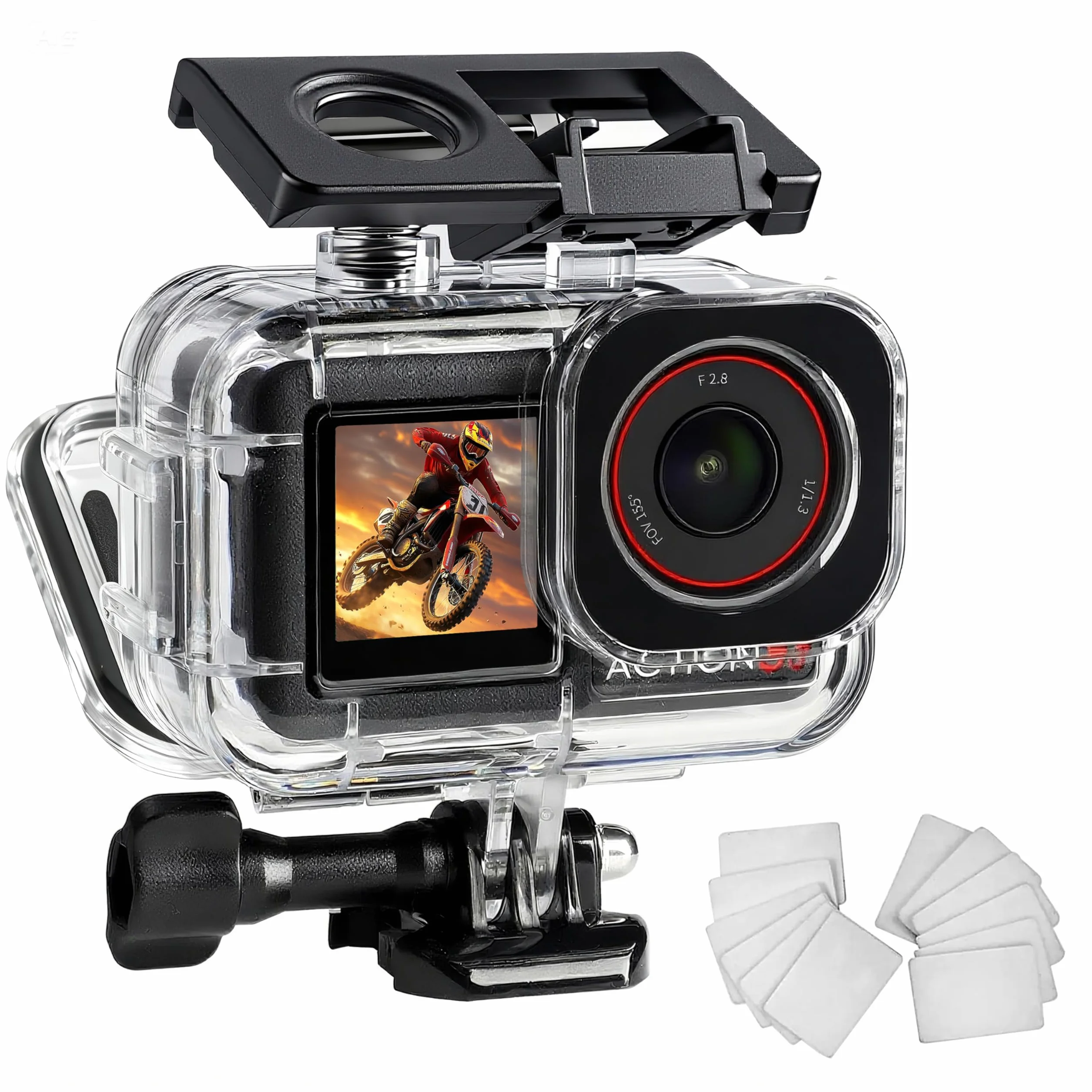 FitStill Wodoodporna obudowa 50 m do DJI Osmo Action 5 Pro/4/3, fotografia podwodna, podwójna konstrukcja zimnej stopy
