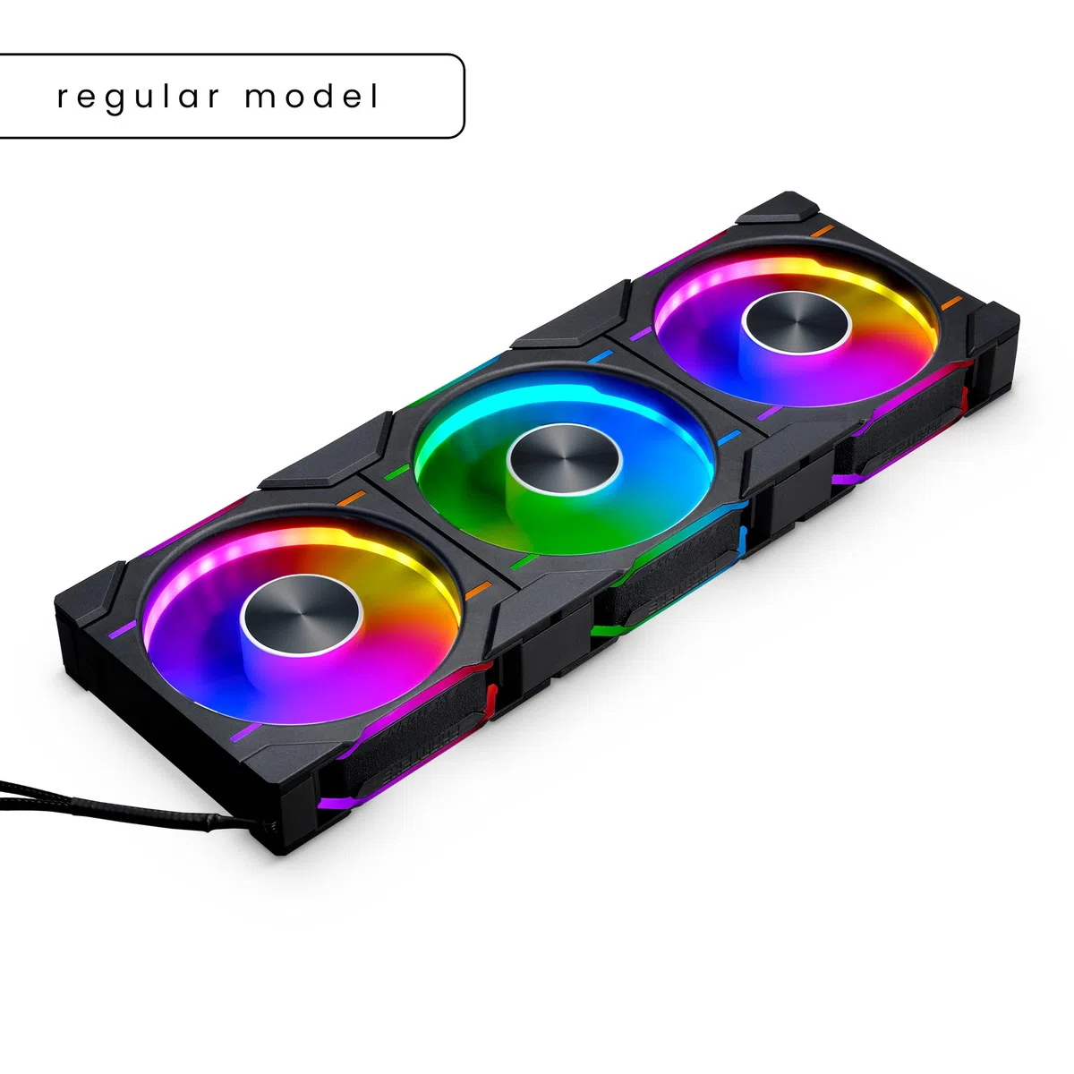 Phanteks D30 PWM 3 żarówki D-RGB ze standardowym przepływem powietrza, czarne, 120 mm