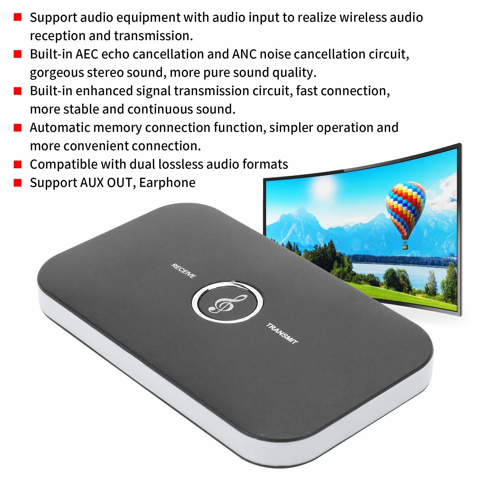 Socobeta Adapter Bluetooth nadajnik i odbiornik USB bezprzewodowy konwerter audio stereo adapter Bluetooth 5.0