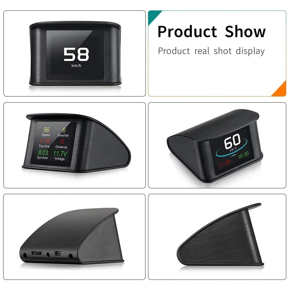 Lttrbx. T600 uniwersalny samochodowy wyświetlacz HUD Head Up, cyfrowy prędkościomierz GPS z testem przyspieszenia, test hamulca, alarm przekroczenia prędkości, wyświetlacz TFT LCD do wszystkich