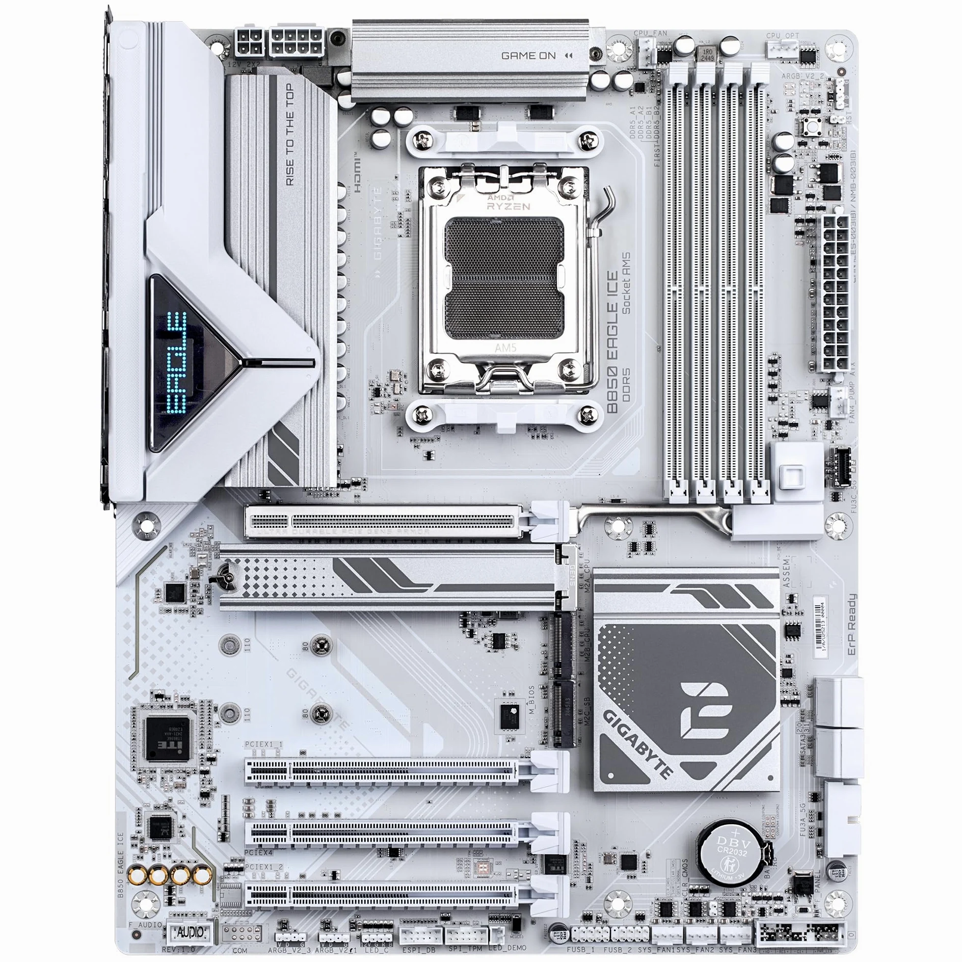 GIGABYTE Płyta główna B850 EAGLE ICE - procesory AMD Ryzen serii 9000, 8+2+2 fazy cyfrowy VRM, do 8200 MHz DDR5 (O.C), 1 x PCIe 5.0 + 2 x PCIe 4.0 M.2, 2.5 GbE LAN, USB 3.2 Gen 2