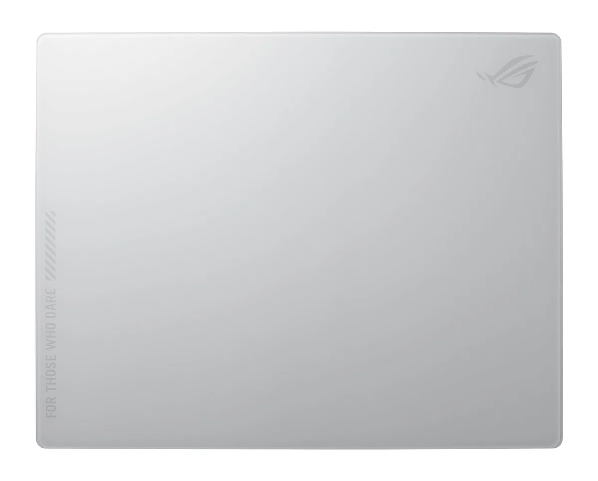 ASUS ROG Moonstone Ace L szklana podkładka pod mysz do gier, ultra gładka powierzchnia, konstrukcja redukująca hałas, szkło hartowane 9H, odporna na uderzenia i zarysowania, antypoślizgowa silikonowa