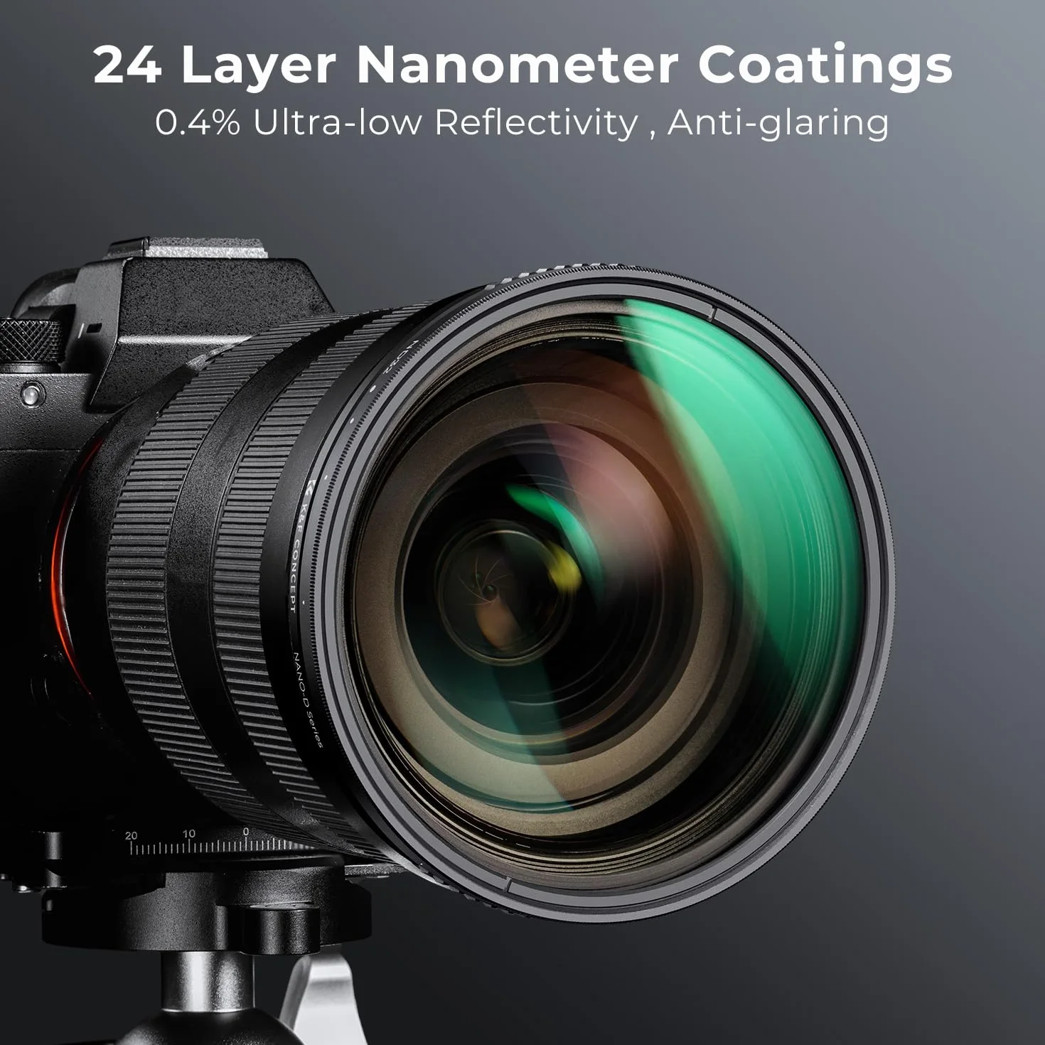 K&F CONCEPT Zmienny filtr ND 82 mm ND2-ND320 szary filtr (1-5 przysłon) | Szkło optyczne z 24-warstwową powłoką nano, wodoodporne, obraz HD, Nano-Dazzle, FN504