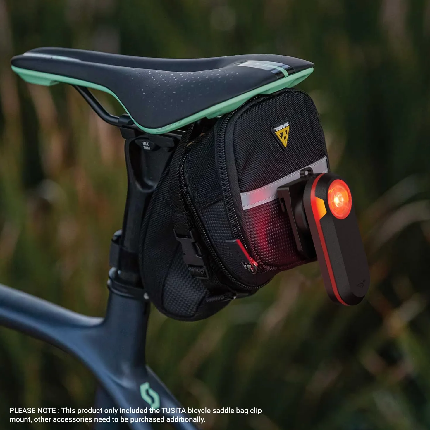 TUSITA Uchwyt Clip (Mały Slot) na Torba Siodełko Rowerowa Kompatybilna z Garmin Varia RTL515, RTL510, RVR315, RearVue 820