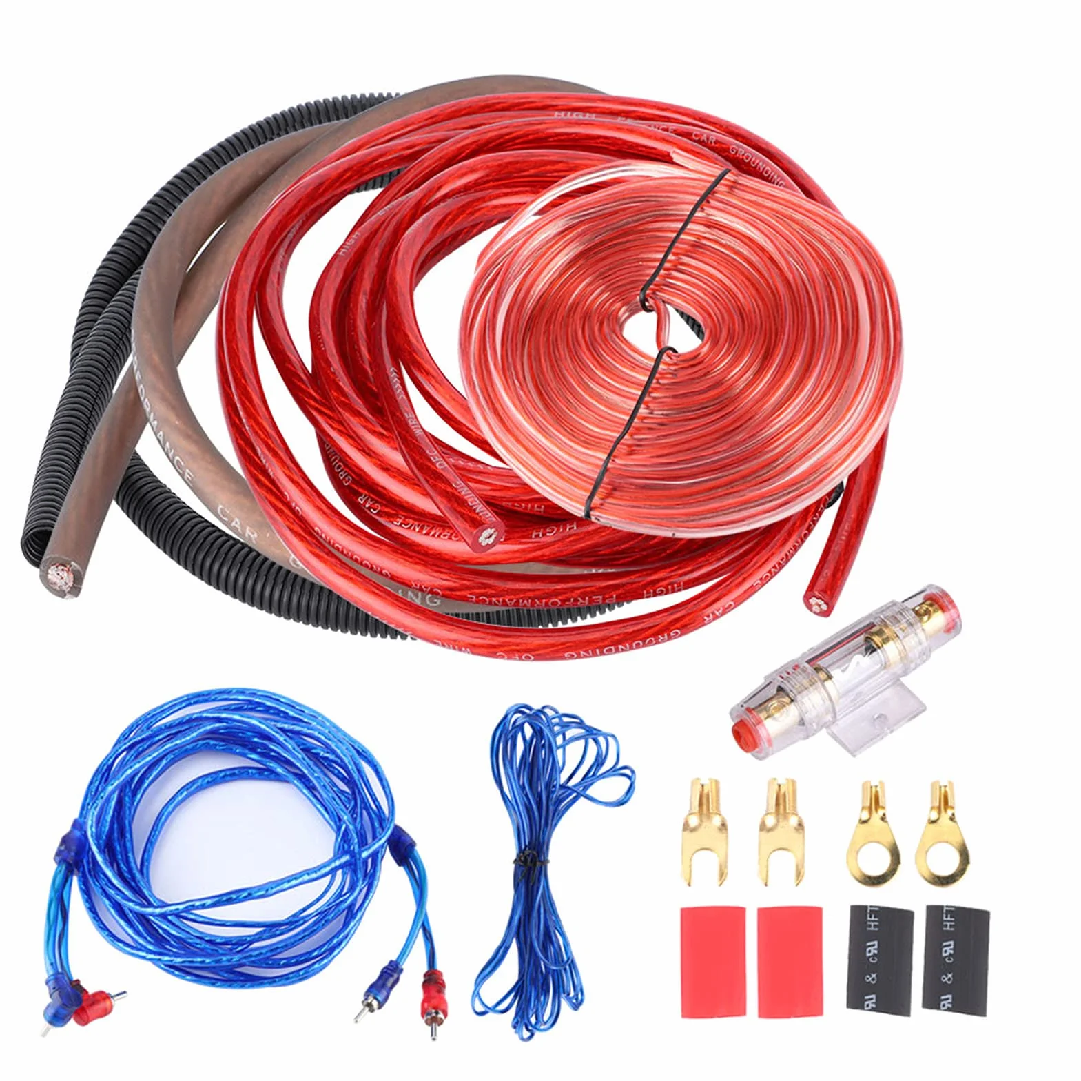 4 Guage 2800W Przewód Wzmacniacz Instalacyjny Zestaw Okablowania Samochodowy Sprzęt Do Audio Subwoofer Kombi Kabli Bezpiecznikowy