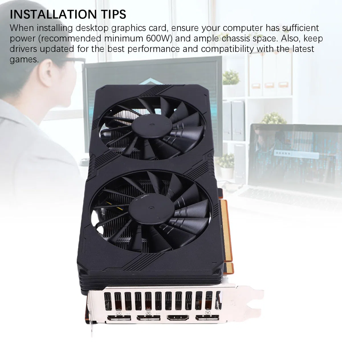 Karta Graficzna 8 GB GDDR6, 256-bitowa Karta Graficzna PCI Express 4.0 X16 do Gier z Zegarem Boost 1770 MHz i Zaawansowanym Chłodzeniem, do Gier na Komputerze Stacjonarnym i