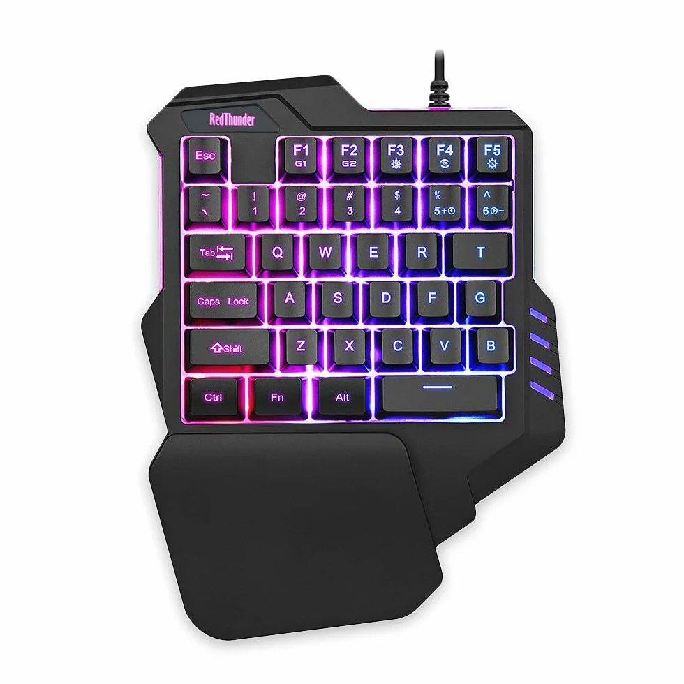 RedThunder 35-klawiszowa podświetlana klawiatura do gier RGB – ergonomiczny gamepad do PUBG LOL WOW DOTA2 – komputer stacjonarny, Mac Gamer