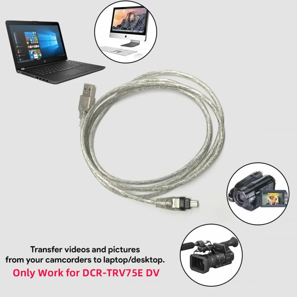USB męski na Firewire IEEE 1394 4-pinowy męski kabel adaptera iLink do DCR-TRV75E DV 1 m kabel USB Firewire