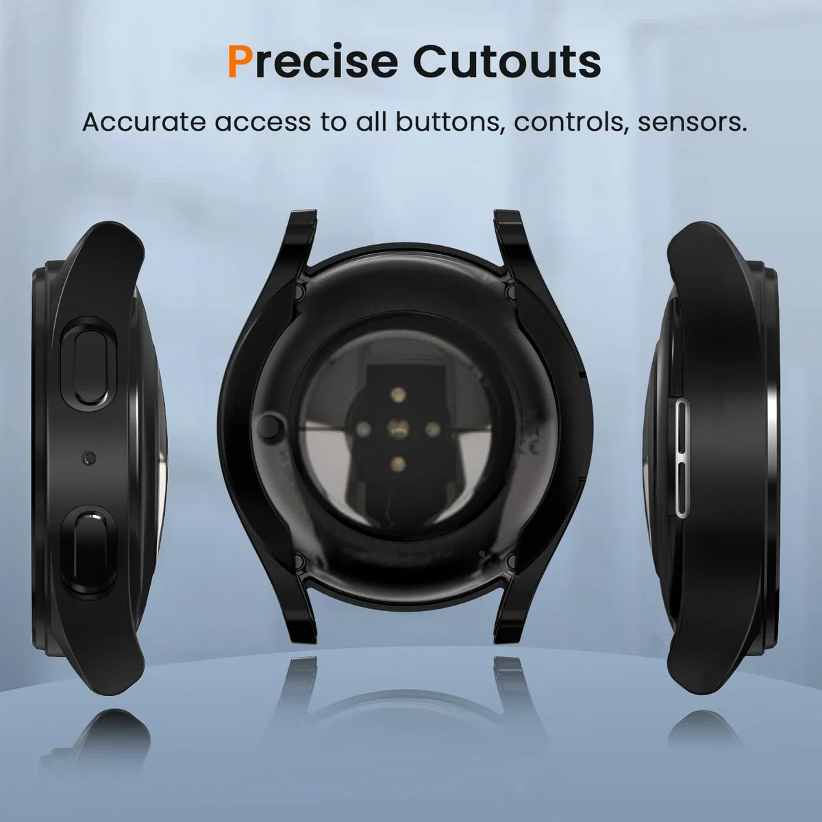 ivoler 3 sztuki etui z osłoną ekranu do Samsung Galaxy Watch 7 44 mm, pełne etui ochronne z miękkiego TPU cienkie, odporne na wstrząsy etui odporne na zarysowania (2 przezroczyste 1 czarne)