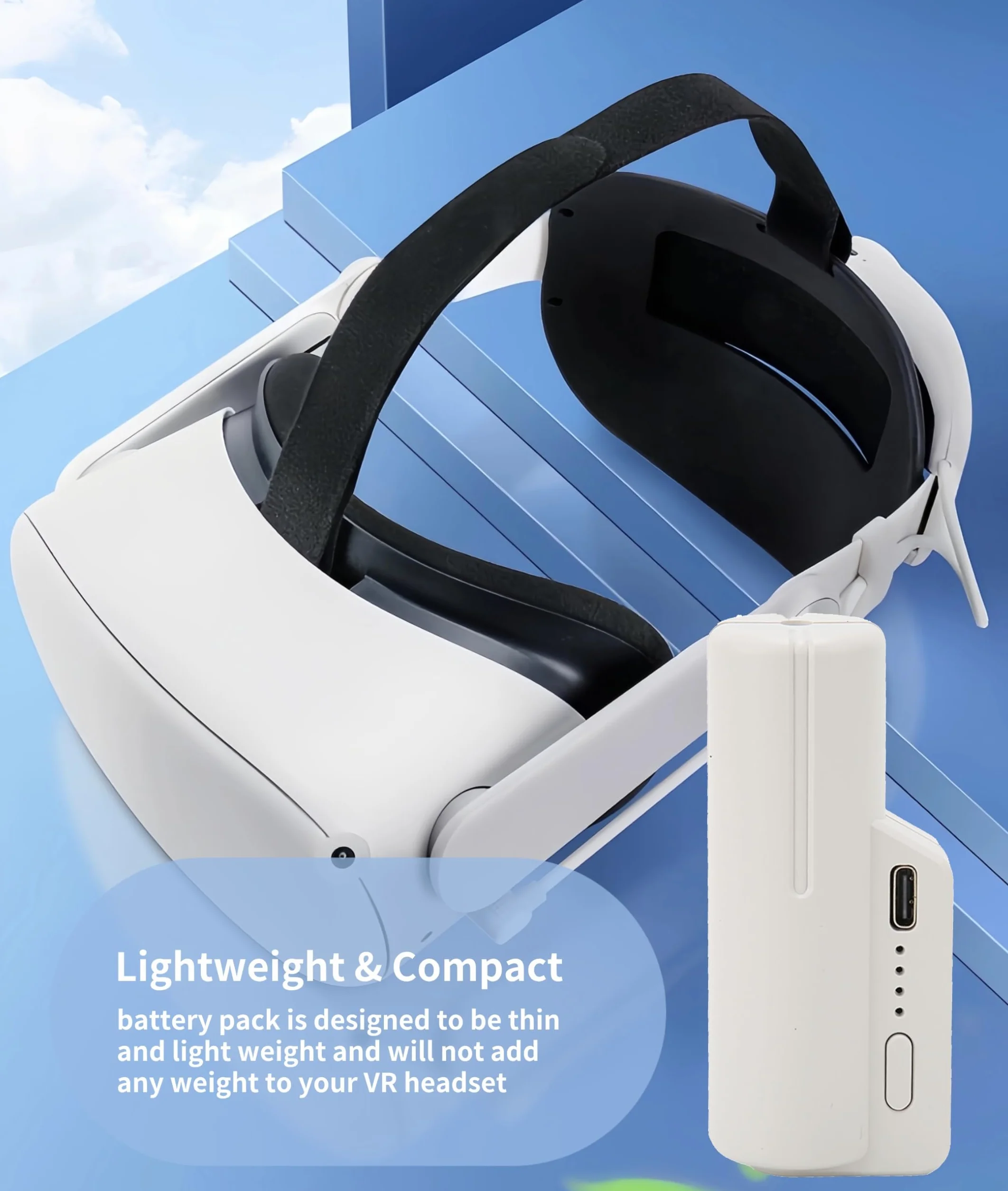 Akumulator 5000 mAh do VR, Podwójny Czas Odtwarzania, Zestaw Słuchawkowy