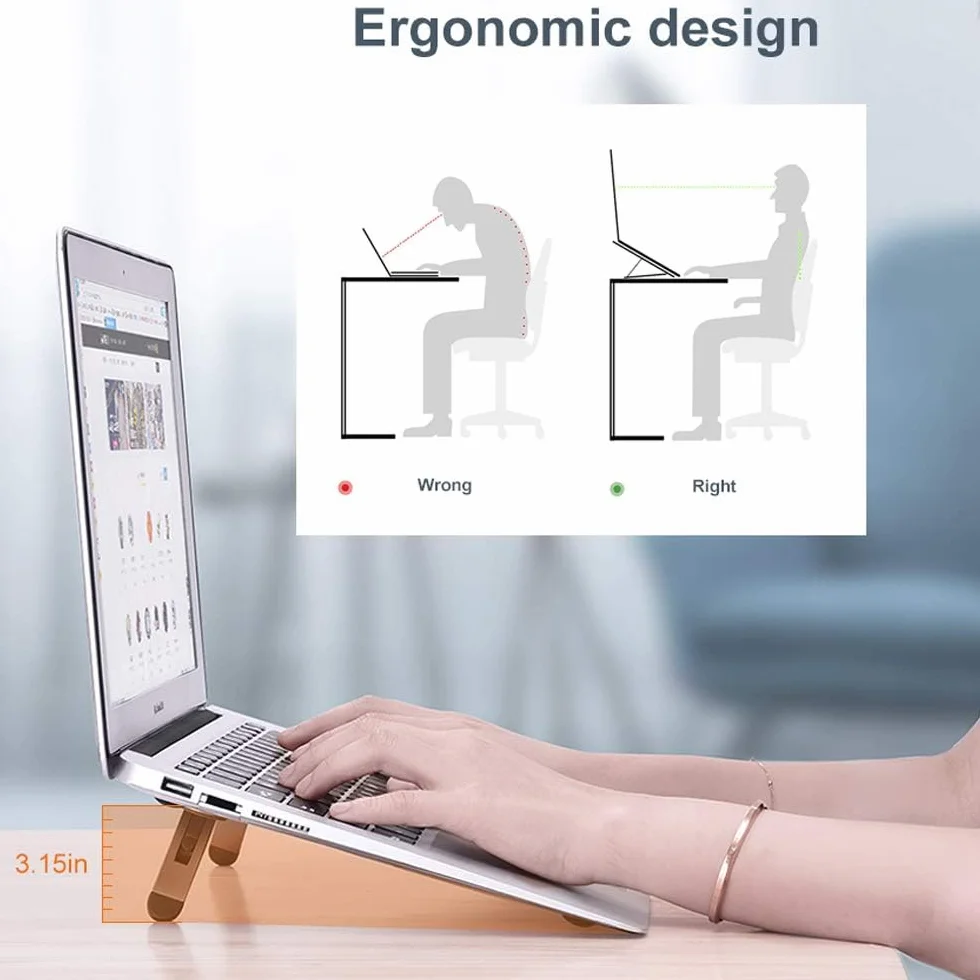 Stojak na laptopa na biurko, stojak chłodzący do laptopa, podstawka pod klawiaturę, ergonomiczny podnośnik do laptopa, podstawka pod laptopa, kompatybilny z MacBook Air Pro, Dell, HP, Lenovo,