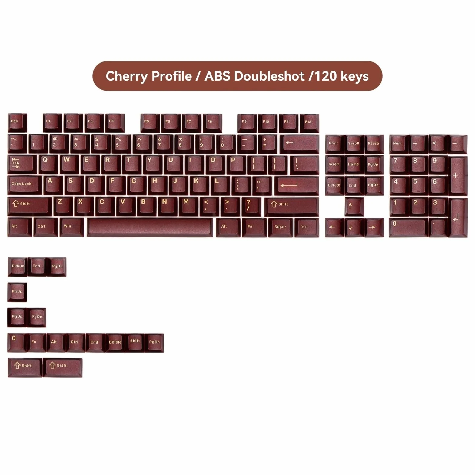 Jade Series Keycaps Double-Shot ABS Cherry Profile Minimalist Keycap for Custom Mechanical Keyboard Red