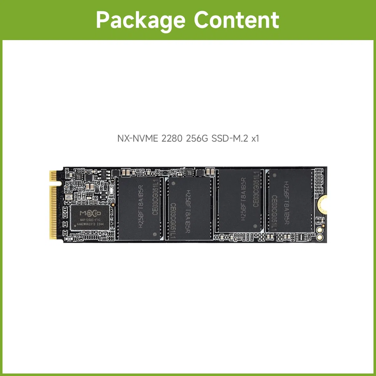 Waveshare NX M2 NVME 2280 256GB High-Speed Solid State Drive, 3D TLC Flash Memory, High-Speed Reading/Writing, NVMe Protocol M.2 Interface -256GB Version