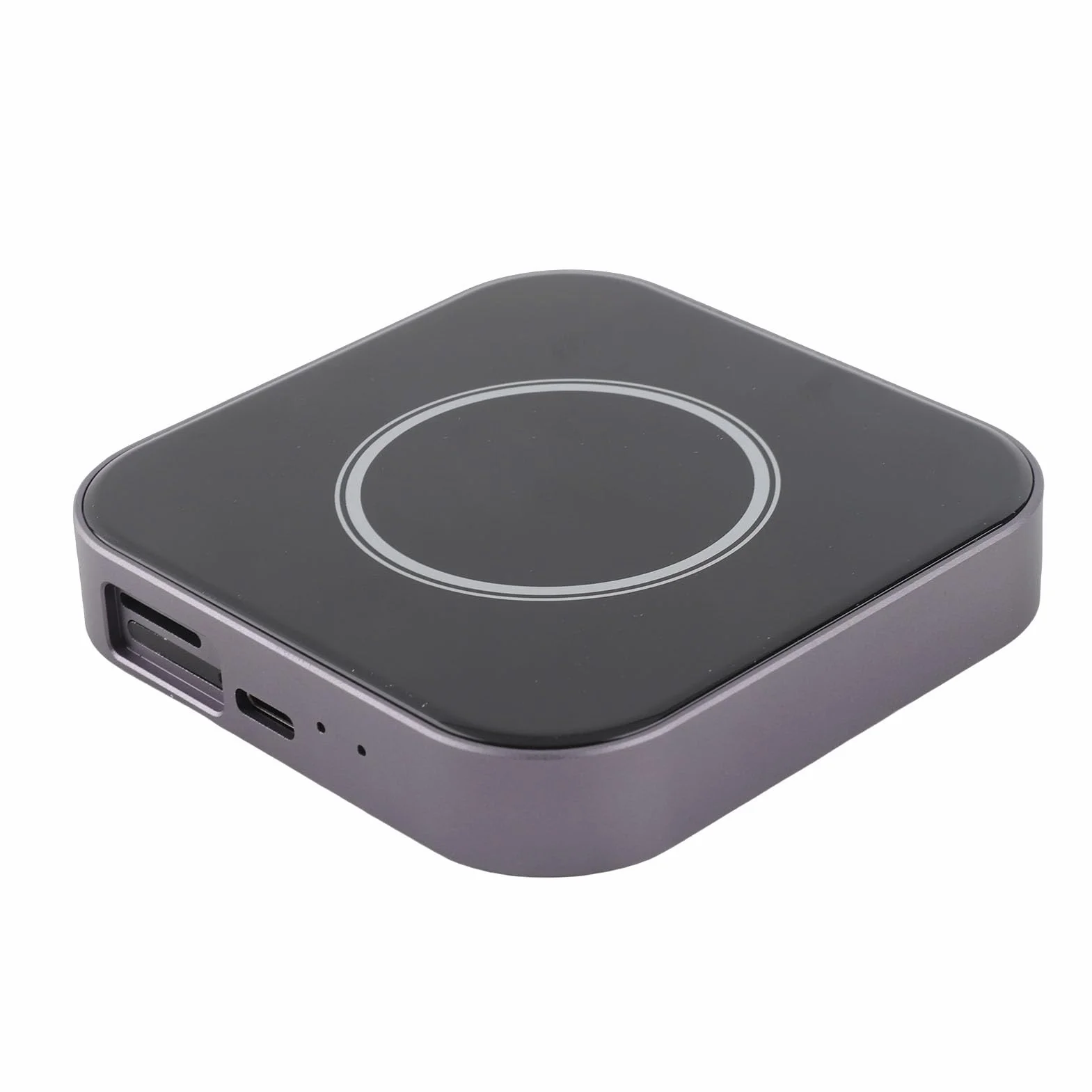 Generic Automatyczny Adapter Bezprzewodowy 4G LTE Car Video Entertainment Box do i Auto z funkcją Dzielonego Ekranu dla Pojazdów, Stop Aluminium