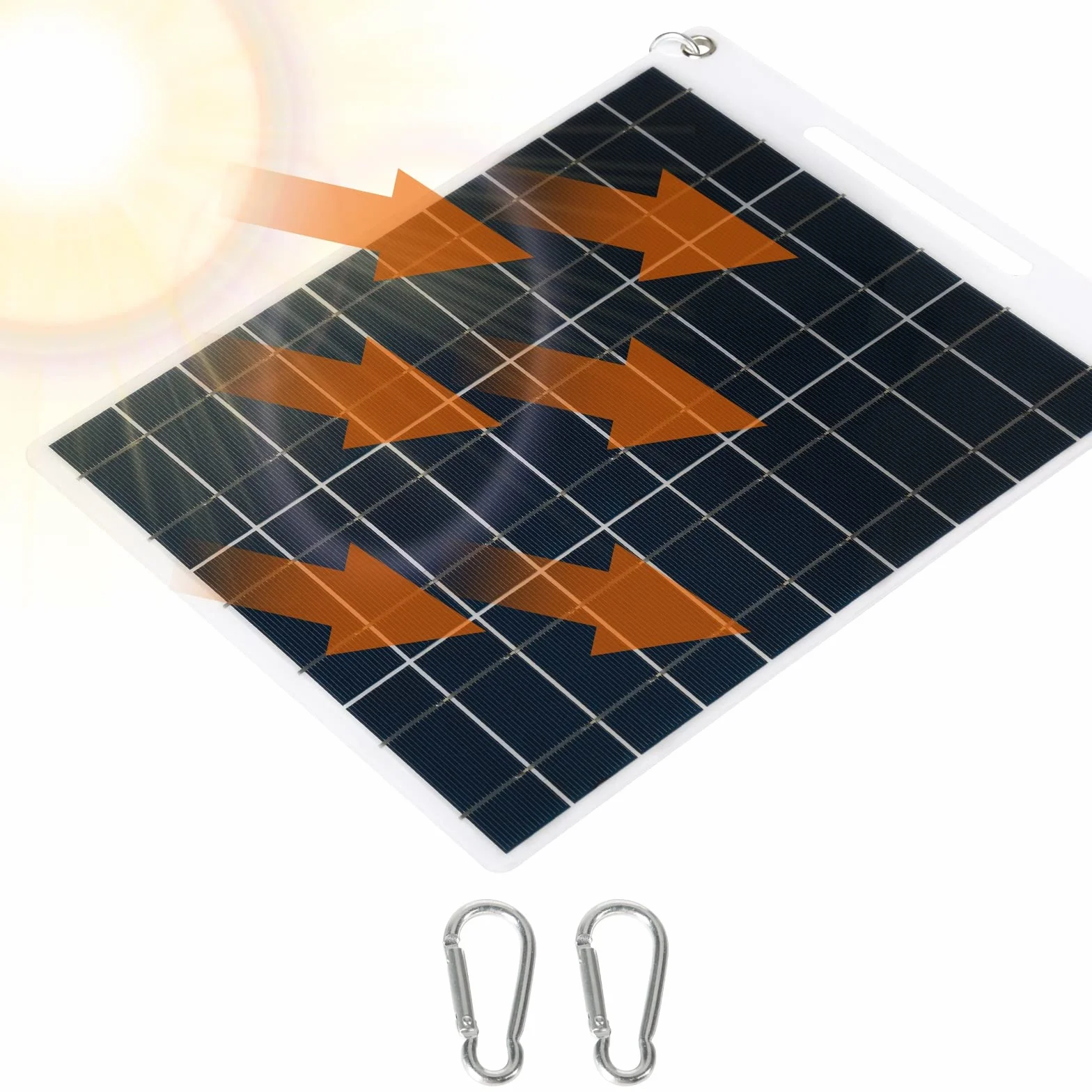 Jadeshay Panel słoneczny, ładowarka solarna 30 W 5 V z 2 portami USB, polikrystaliczny silikon, wodoodporna, przenośna moc na kemping, wspinaczkę, wędrówki, podróż, kompatybilna ze smartfonami i
