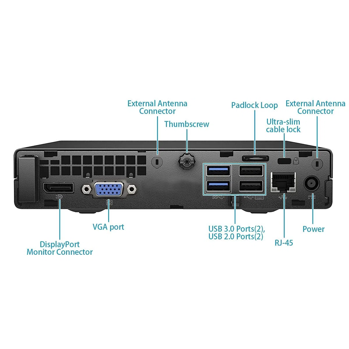 HP EliteDesk 705 G3 mini komputer stacjonarny, AMD A12-9800, 8 GB RAM, 256 GB SSD, WiFi, Bluetooth, klawiatura US QWERTY, Windows 11 Pro (odnowiony)