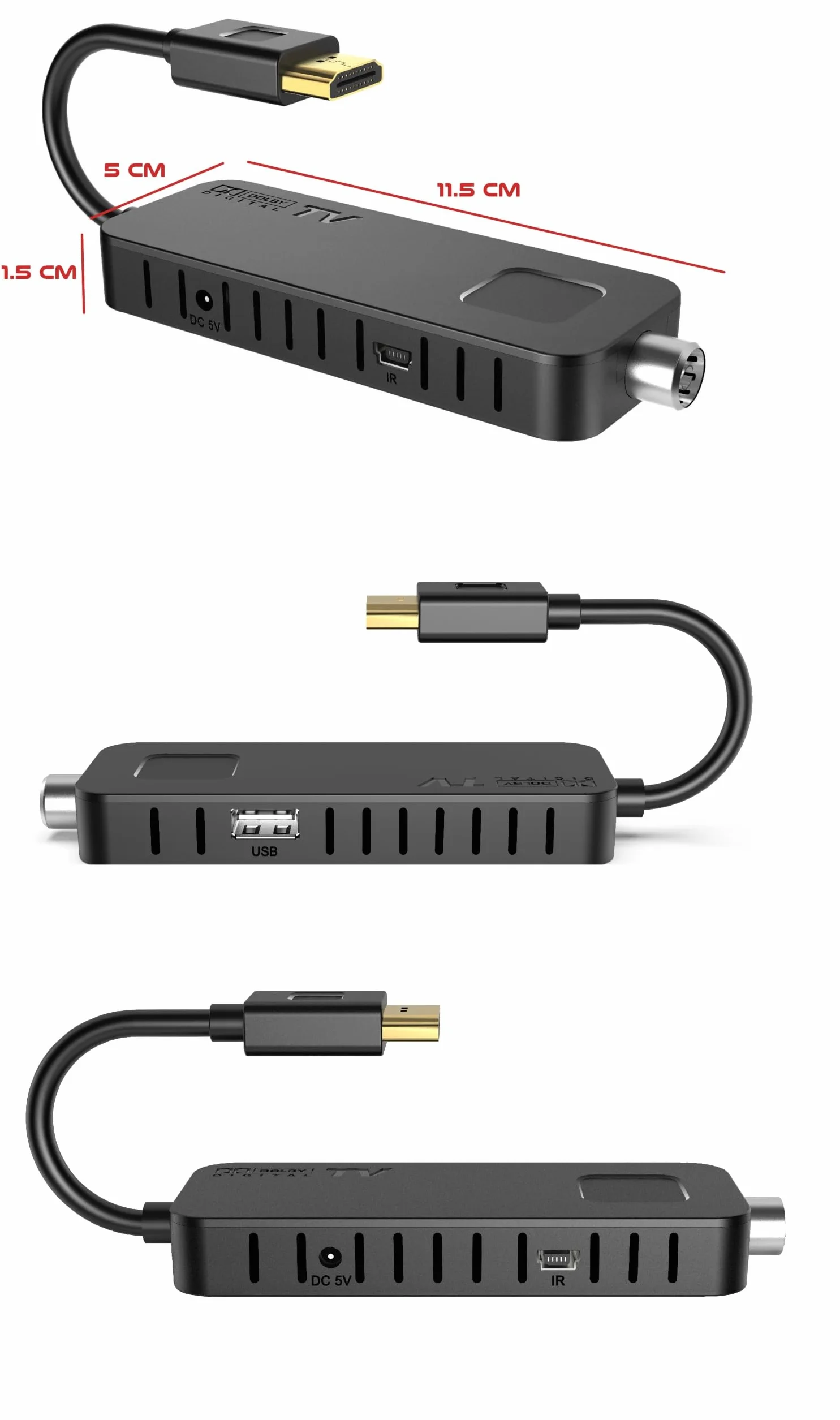 DekoTV Mini Tuner dekoder dvb-t2 hevc H.265 Telewizja naziemna Mini TV Stick