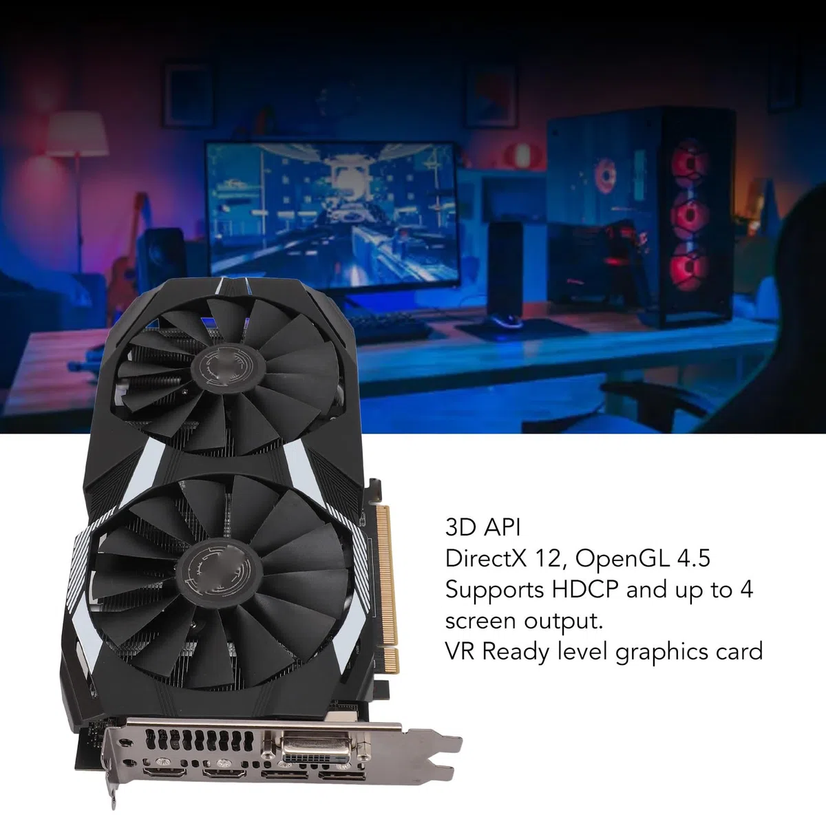 Karta Graficzna RX, RX590 8 GB GDDR5 256-bitowa Obsługa Kart Graficznych Interfejs Multimedialny DisplayPort DVI D HD, Karta Graficzna do Komputerów Stacjonarnych Niski Poziom