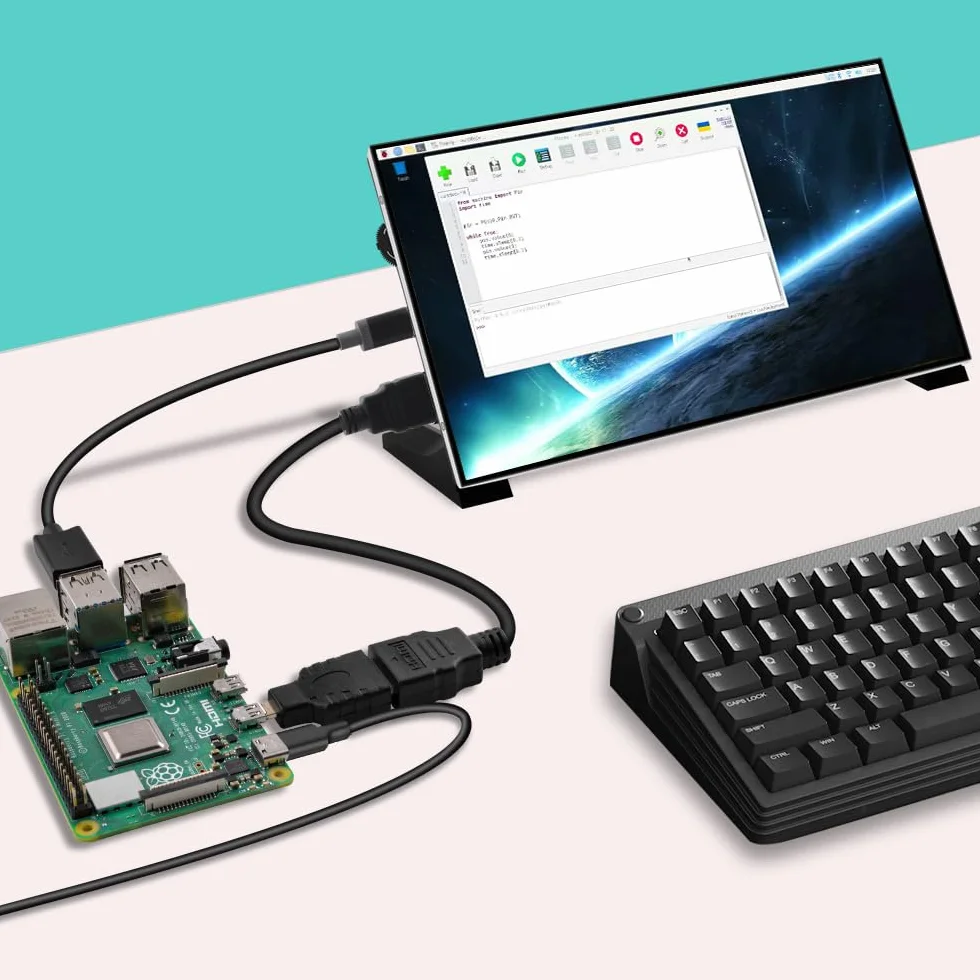 GeeekPi 7-calowy ekran LCD 1024x600 IPS HDMI do Raspberry Pi 5/Pi 4B/3B+/3B/B+/Zero/400