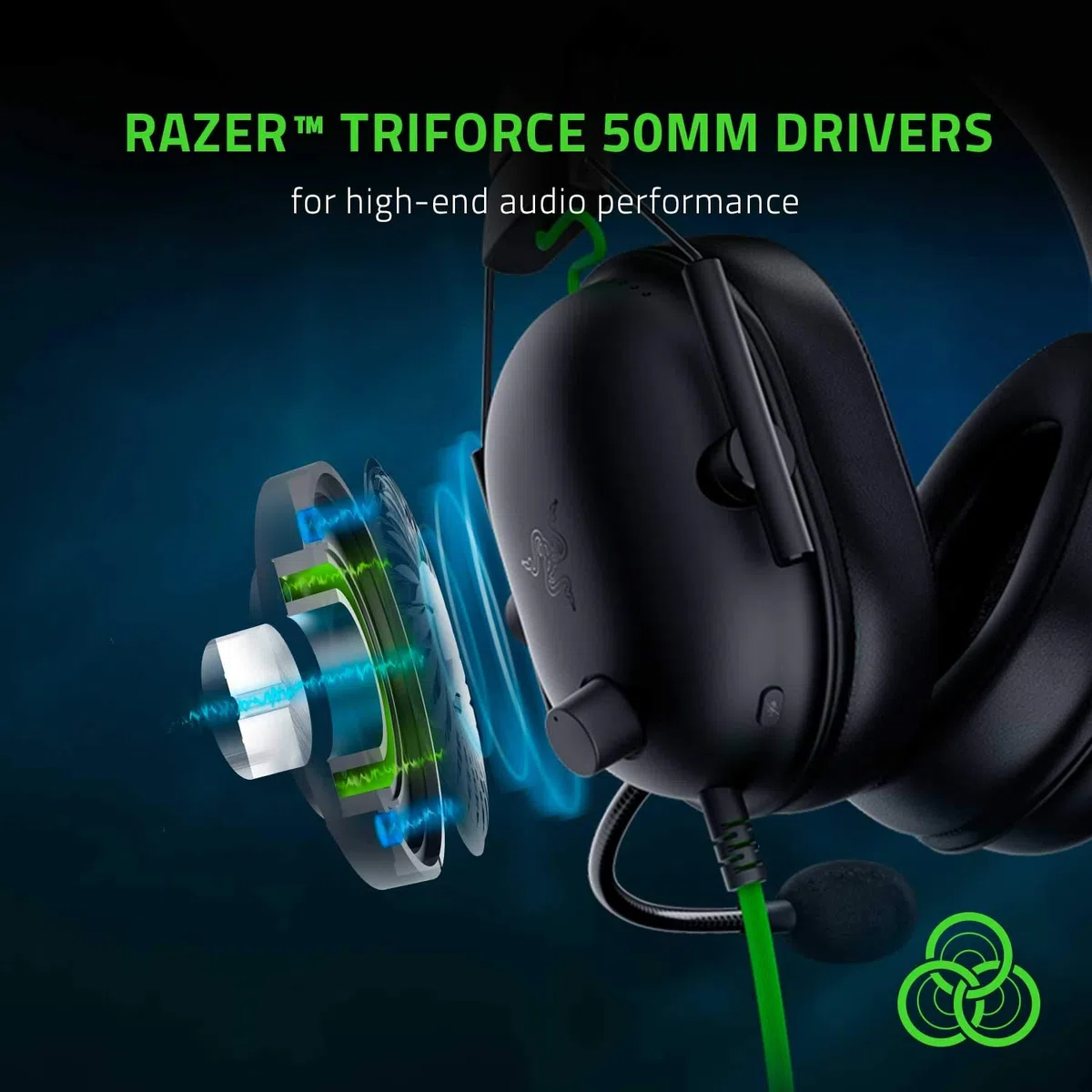 Razer Zestaw słuchawkowy do gier BlackShark V2 X: dźwięk przestrzenny 7.1, sterowniki 50 mm, poduszka z pianki z pamięcią kształtu, PC, PS4, PS5, Nintendo Switch, Xbox One, Xbox Series X i S, mobilne,