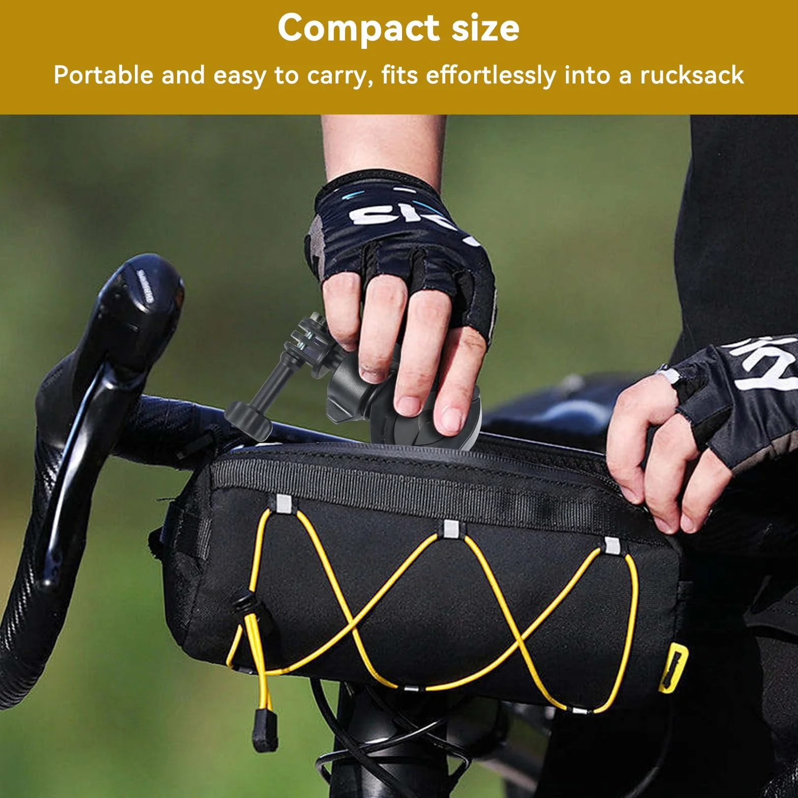 UTEBIT Uchwyt do kamery sportowej DJI Action 5 Pro/4/3/Pocket, obracany o 360° uchwyt na kierownicę rowerową GoPro Hero 13/12/11, do Insta360 X4/X3/GO3 z uchwytem na telefon komórkowy, odpowiedni do