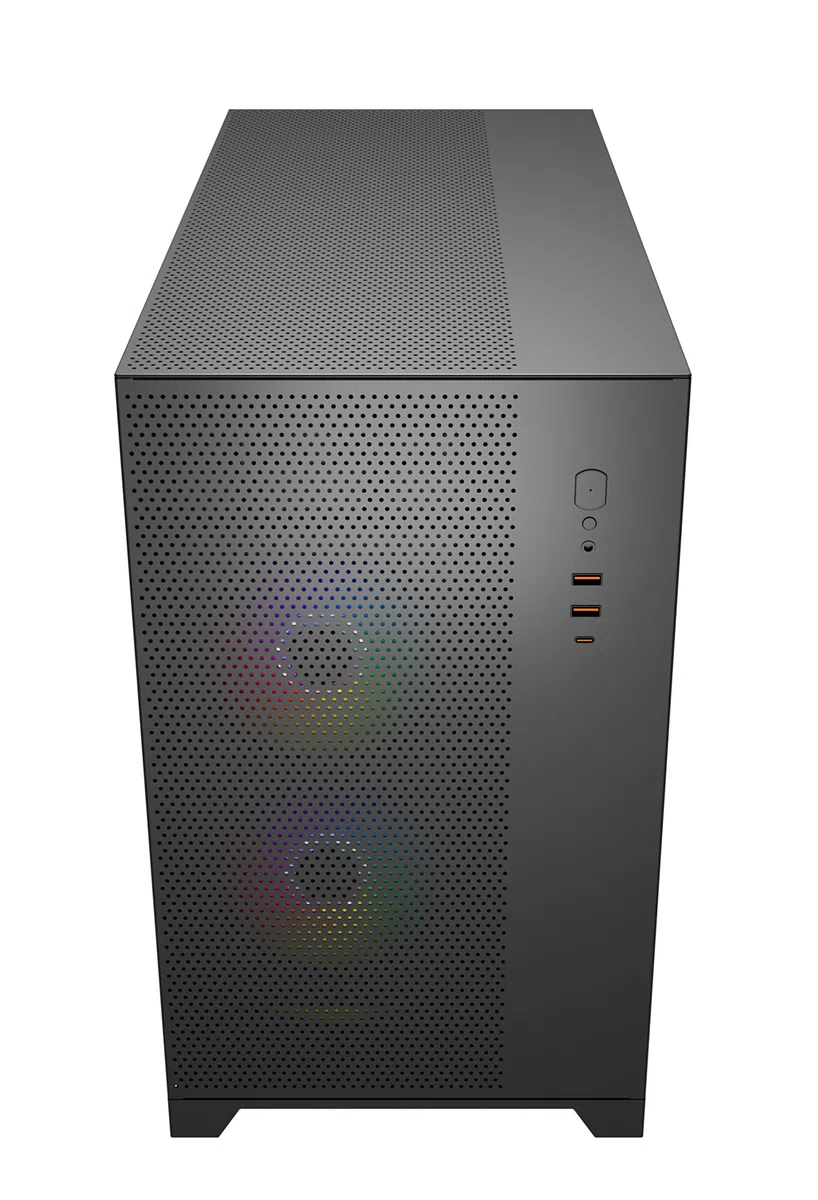 P480MB-E RGB ATX PC obudowa (4 x 12 cm modułowy wentylator ARGB Pirate Oko, zarządzanie kablami, 10-portowy koncentrator wentylatora, PWM, SYNC) czarna