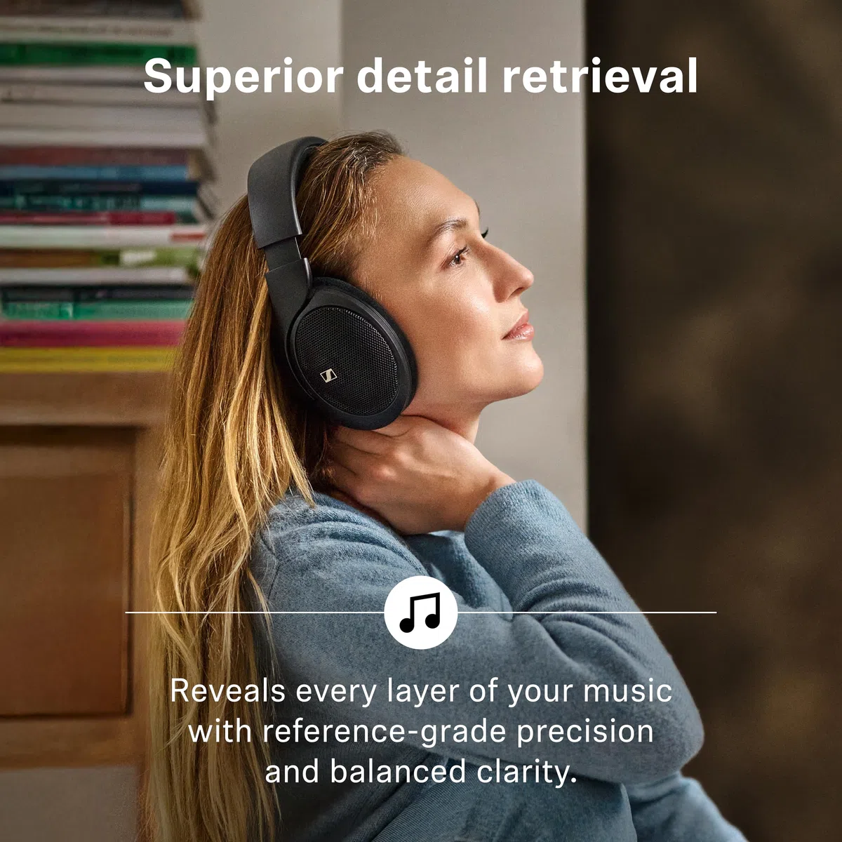 Sennheiser HD 560 S Audiofilskie słuchawki nauszne, neutralna charakterystyka częstotliwościowa, E.A.R. do szerokiego pola dźwiękowego, nauszniki z otwartym tyłem, odłączany kabel, czarne